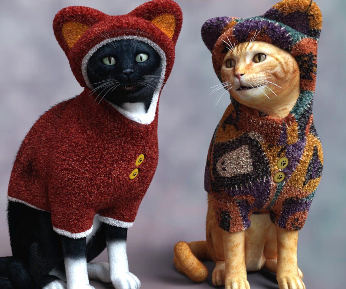 Fuzzy Coat for DAZ Housecat Daz Content