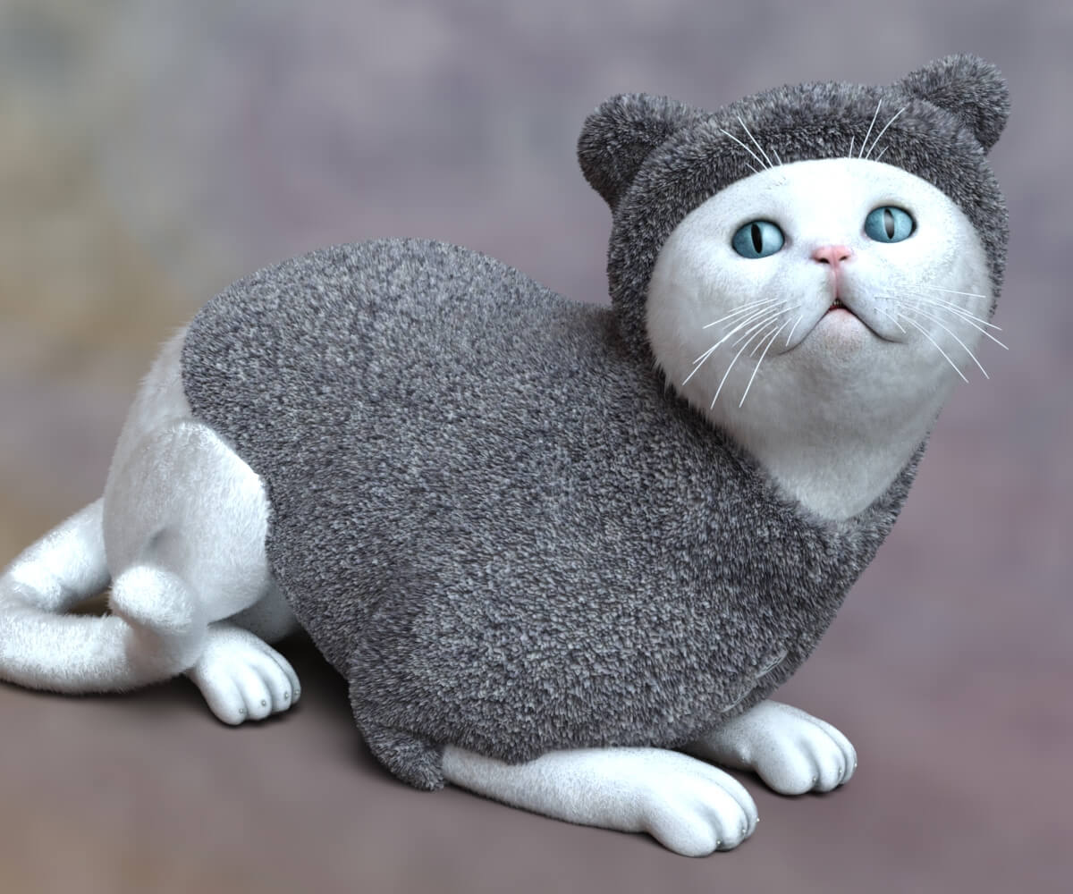 Fuzzy Coat for DAZ Housecat Daz Content