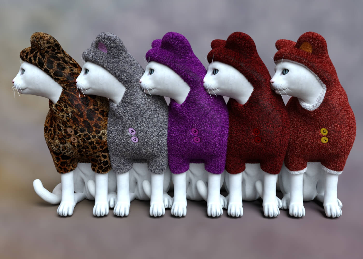 Fuzzy Coat for DAZ Housecat Daz Content