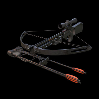 Crossbow bow and arrow 3D model