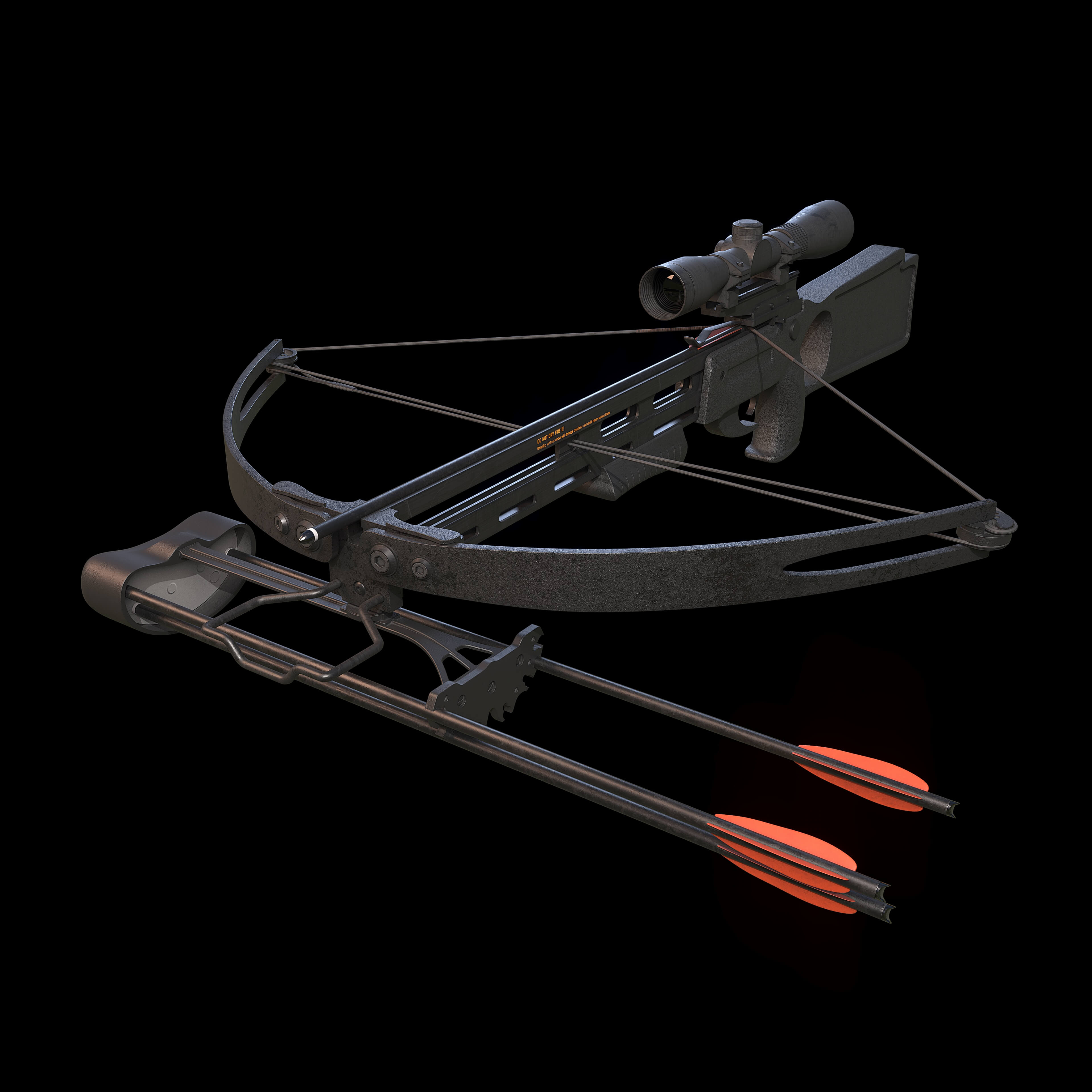 Crossbow Bow and Arrow 3D Model 3D Render, Digital Artwork by KATEDRA604