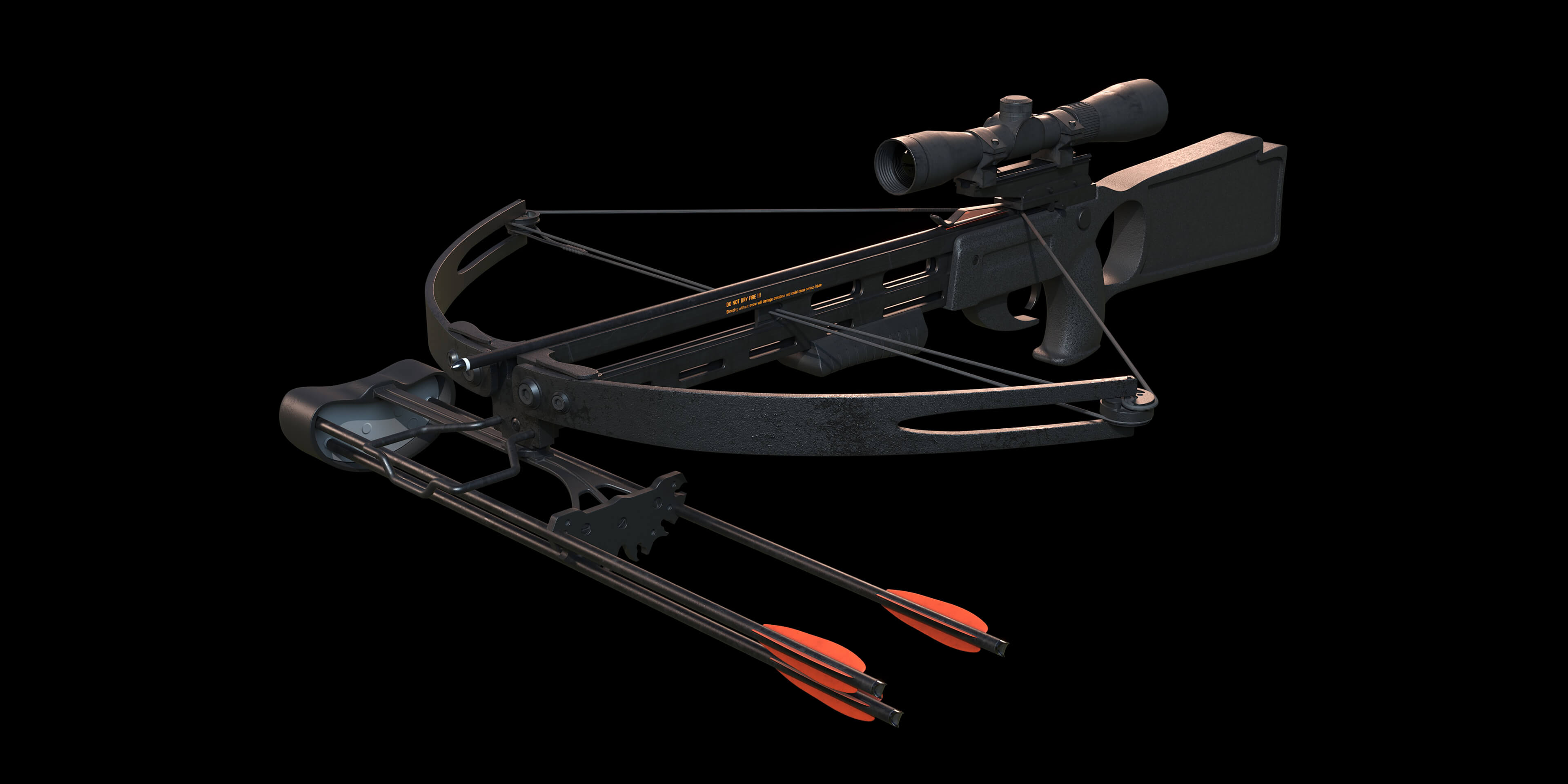 Crossbow Bow and Arrow 3D Model 3D Render, Digital Artwork by KATEDRA604