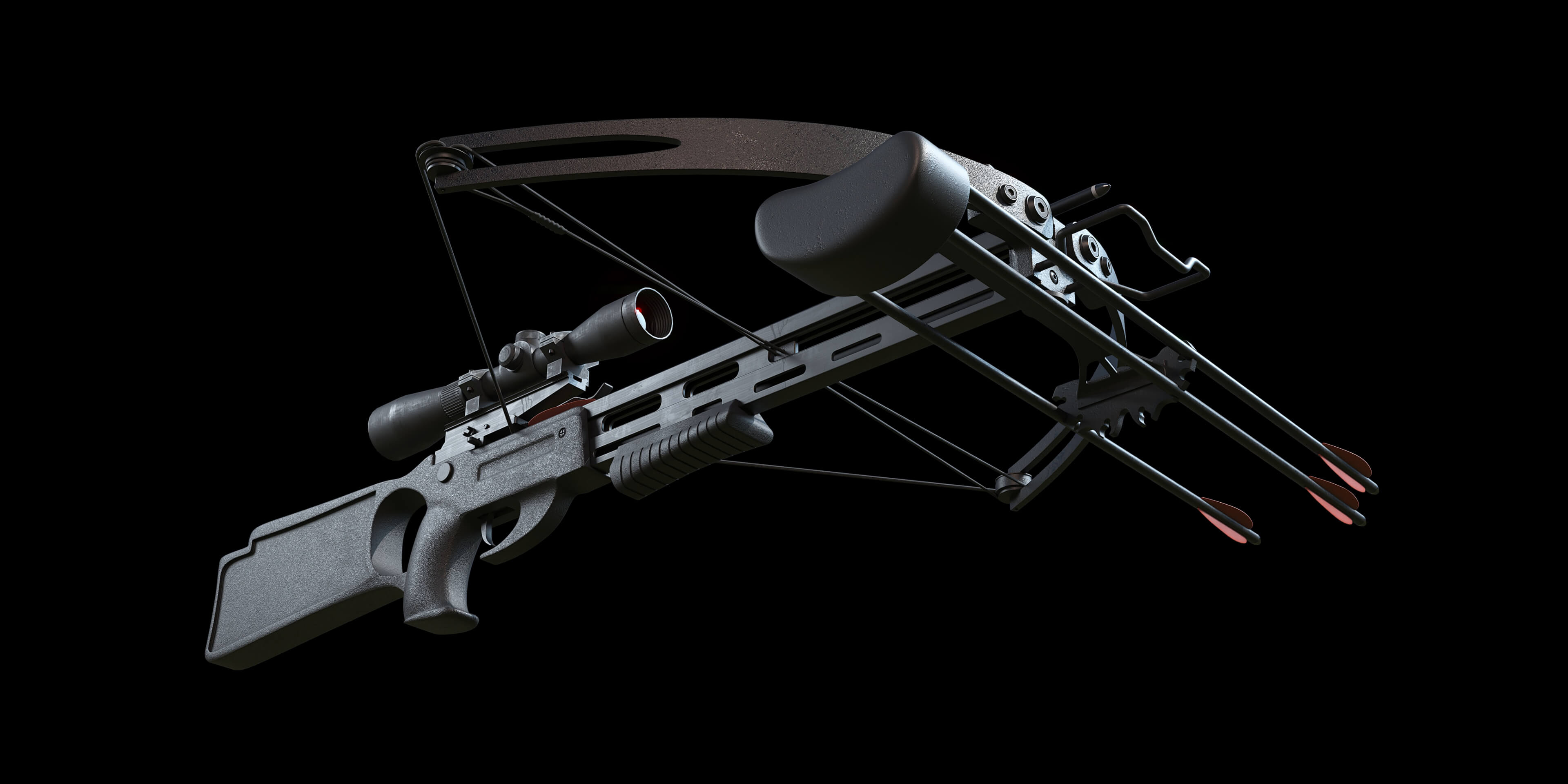 Crossbow Bow and Arrow 3D Model 3D Render, Digital Artwork by KATEDRA604
