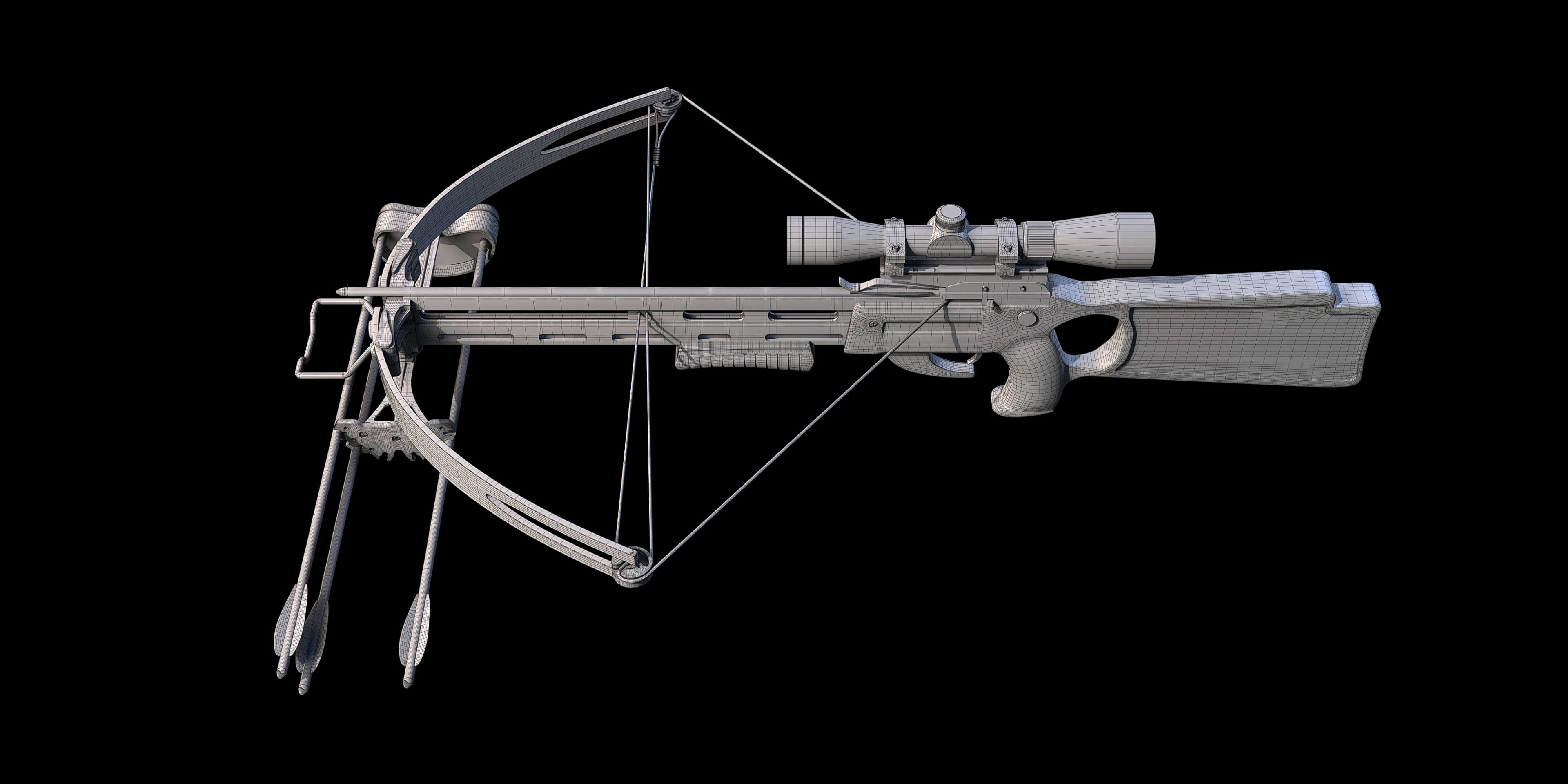 Crossbow Bow and Arrow 3D Model 3D Render, Digital Artwork by KATEDRA604