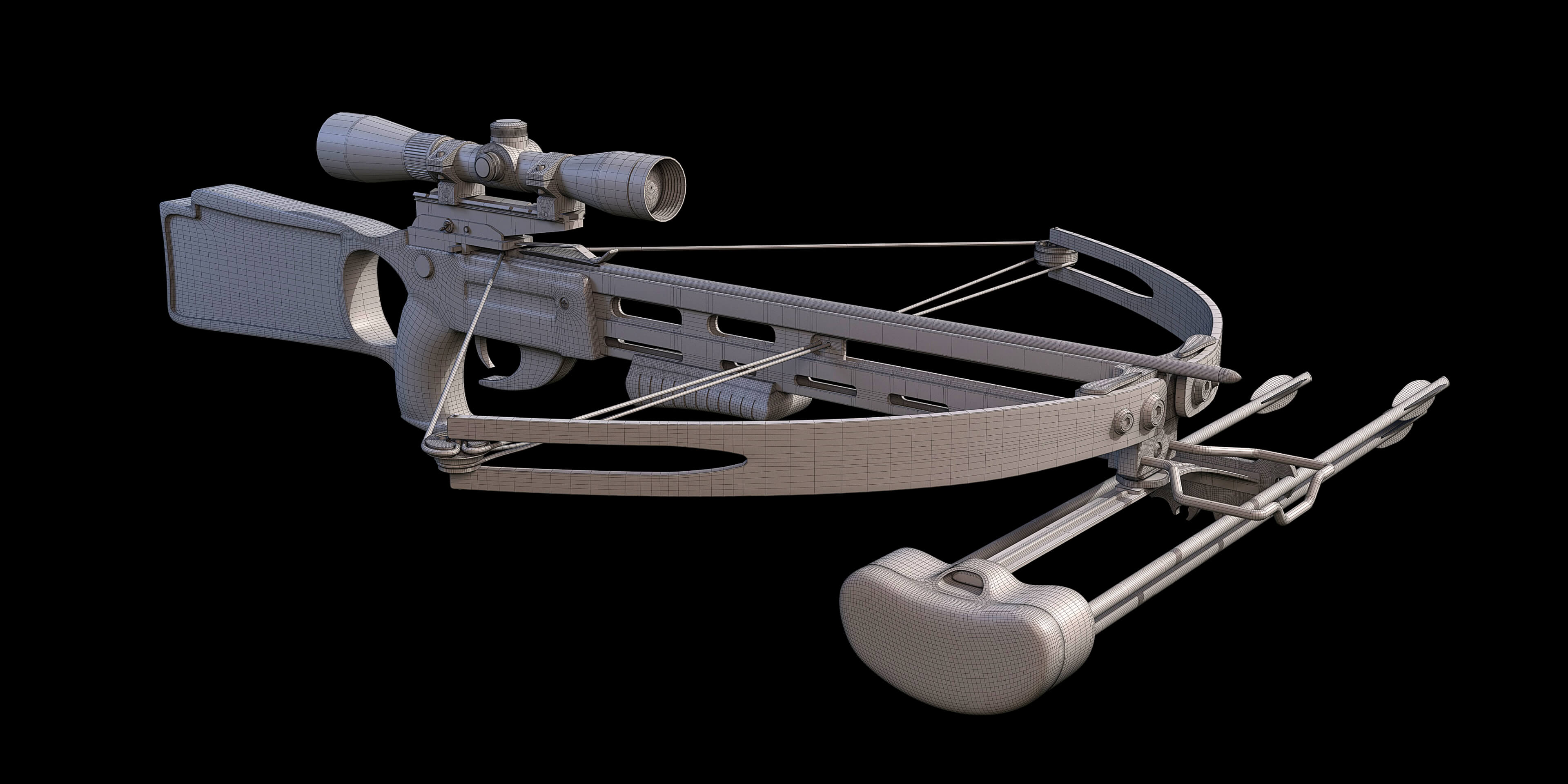 Crossbow Bow and Arrow 3D Model 3D Render, Digital Artwork by KATEDRA604