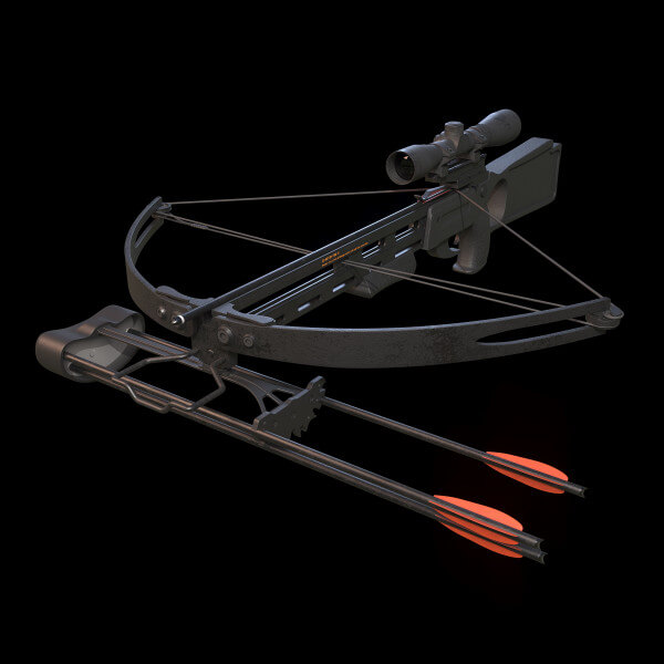 Crossbow Bow and Arrow 3D Model