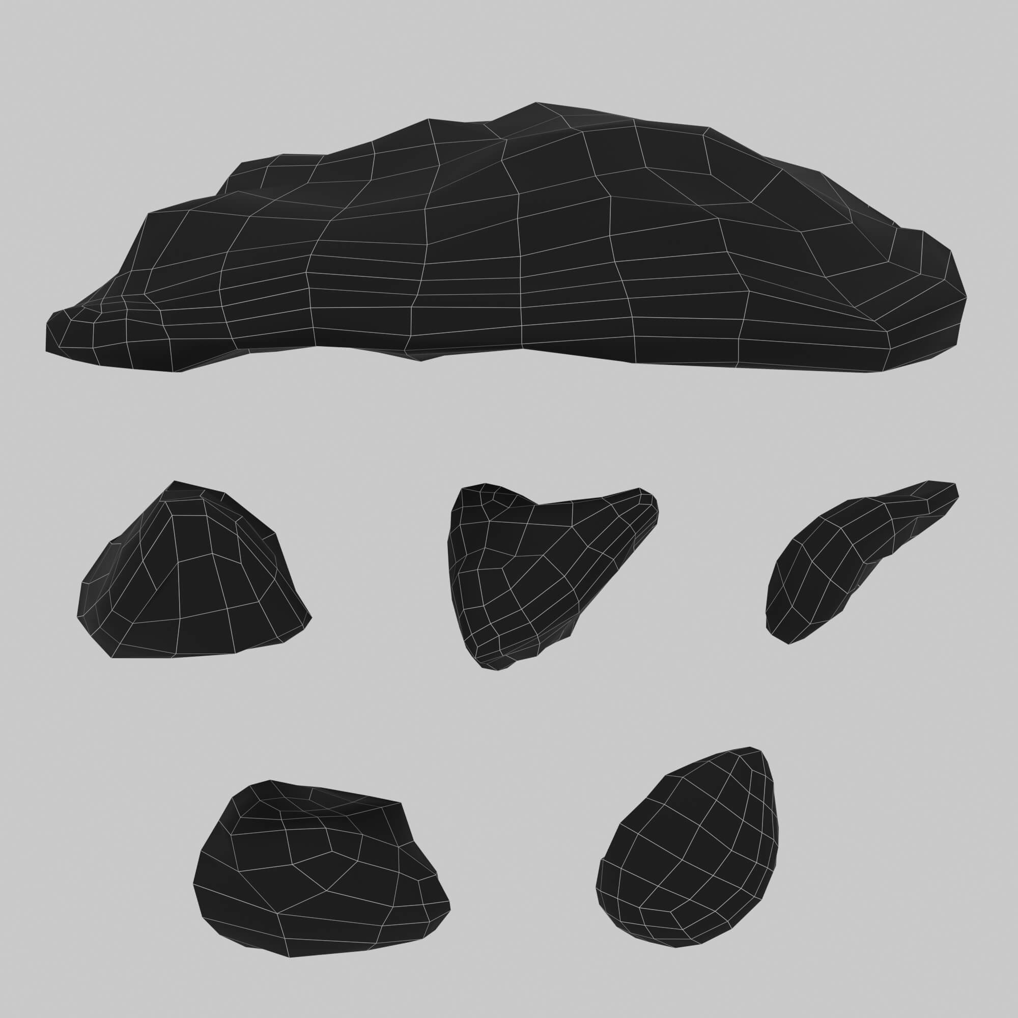 Bones Skulls and Stone Pile 3D Model