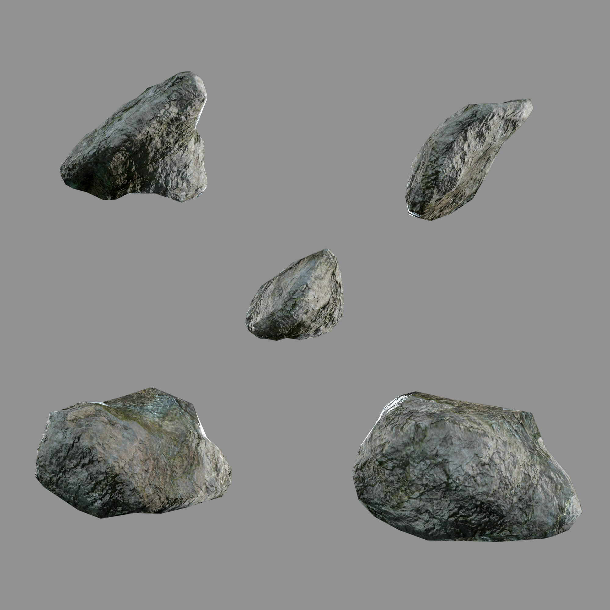 Bones Skulls and Stone Pile 3D Model