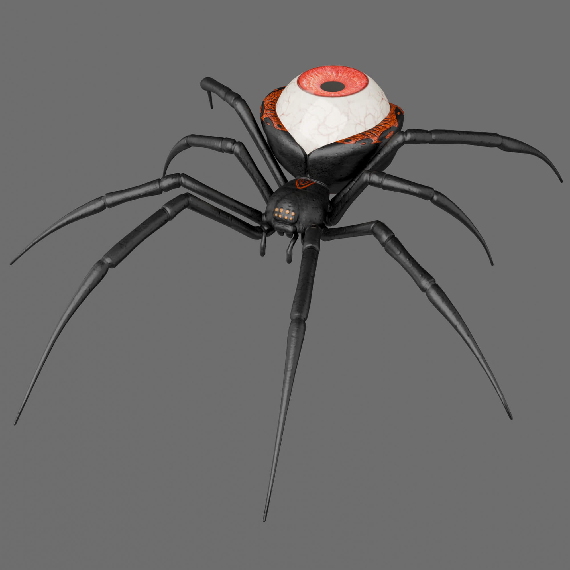 Rigged Black Widow Spider With an Animated Eyeball 3D Render, Digital Artwork by KaterynaBondarenko