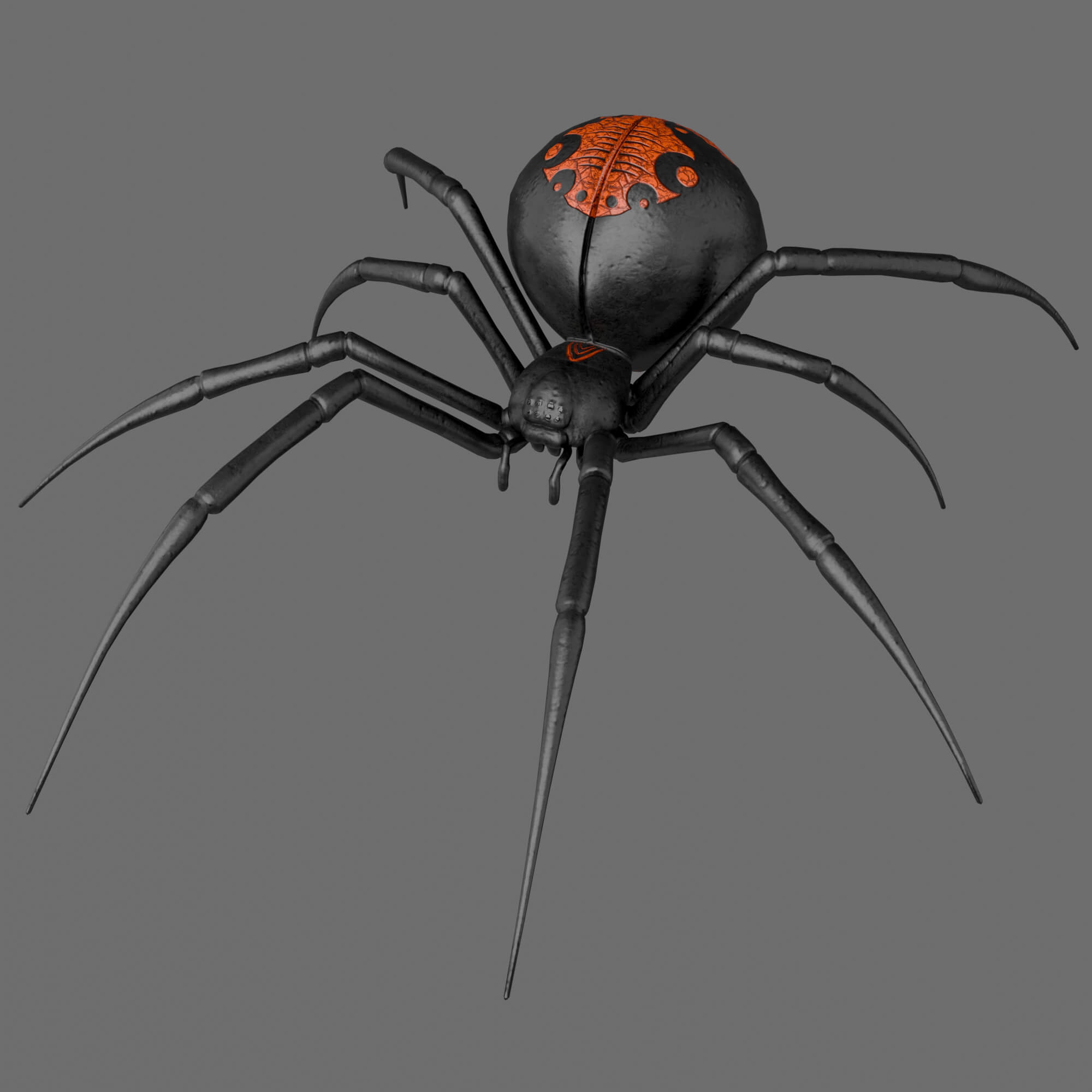 Rigged Black Widow Spider With an Animated Eyeball 3D Render, Digital Artwork by KaterynaBondarenko