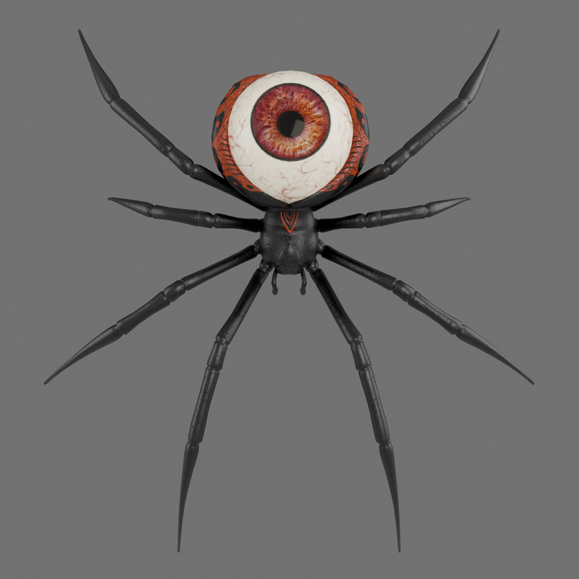 Rigged Black Widow Spider With an Animated Eyeball 3D Render, Digital Artwork by KaterynaBondarenko