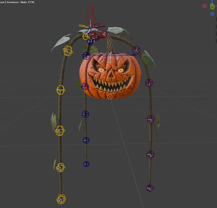 Stylized Halloween Pumpkin 3D Render, Digital Artwork by KaterynaBondarenko