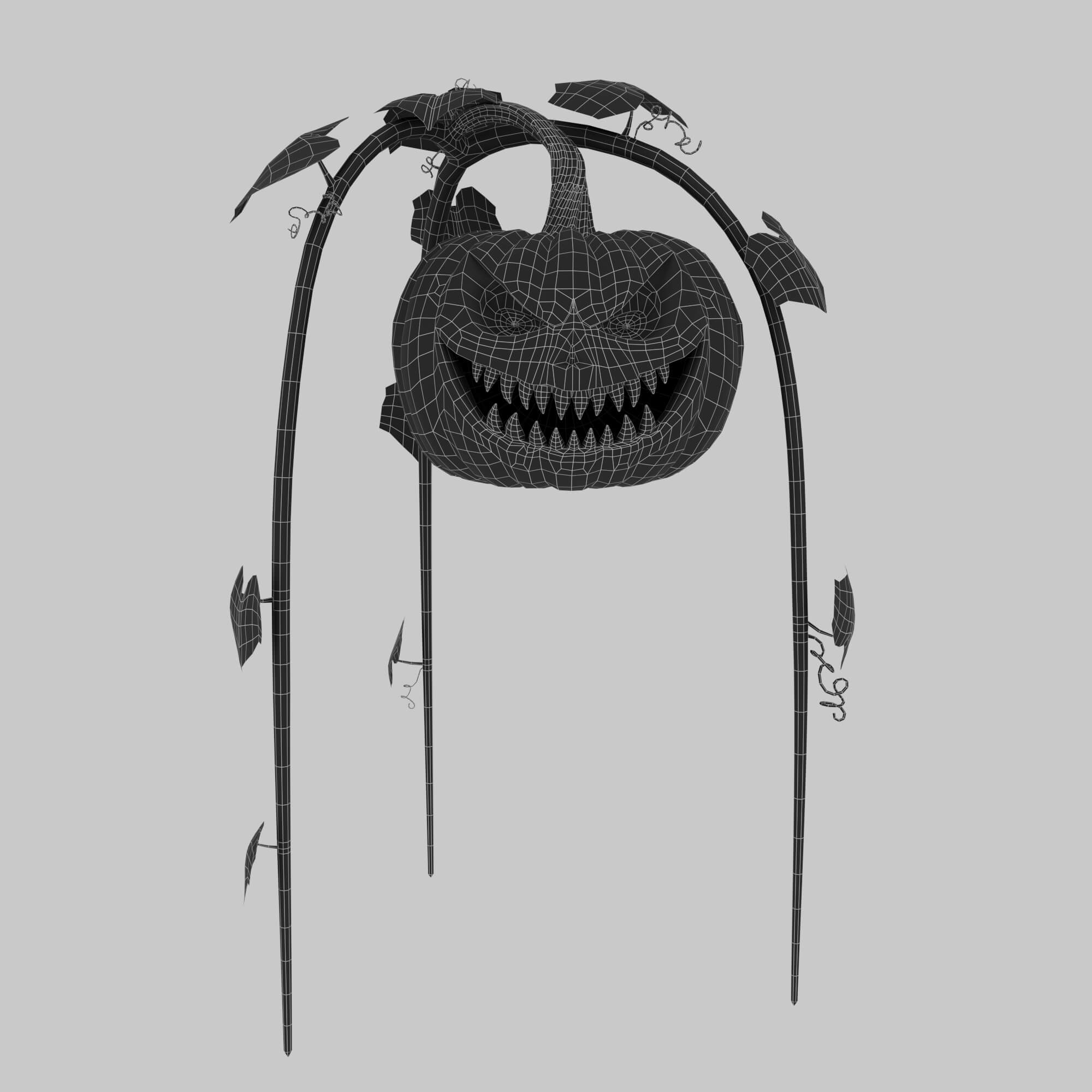 Stylized Halloween Pumpkin 3D Render, Digital Artwork by KaterynaBondarenko