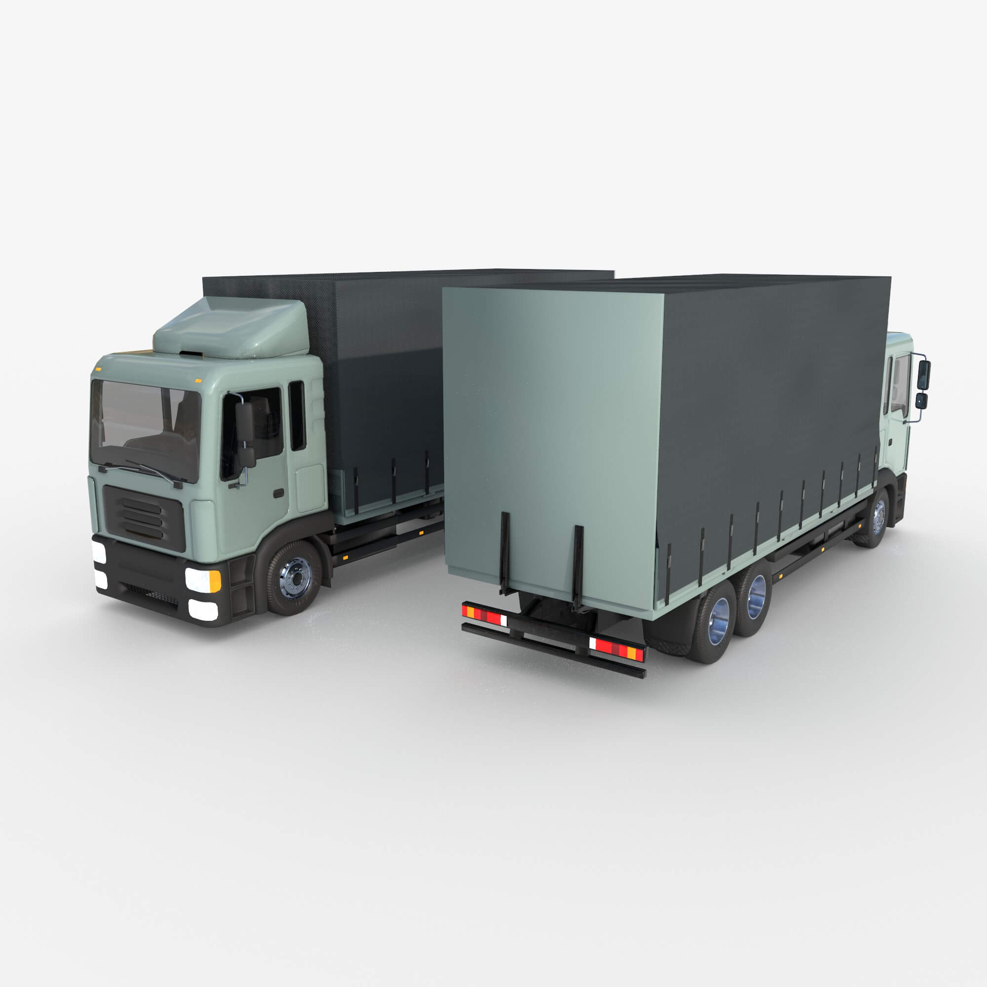 Awning Cargo Truck 3D Model