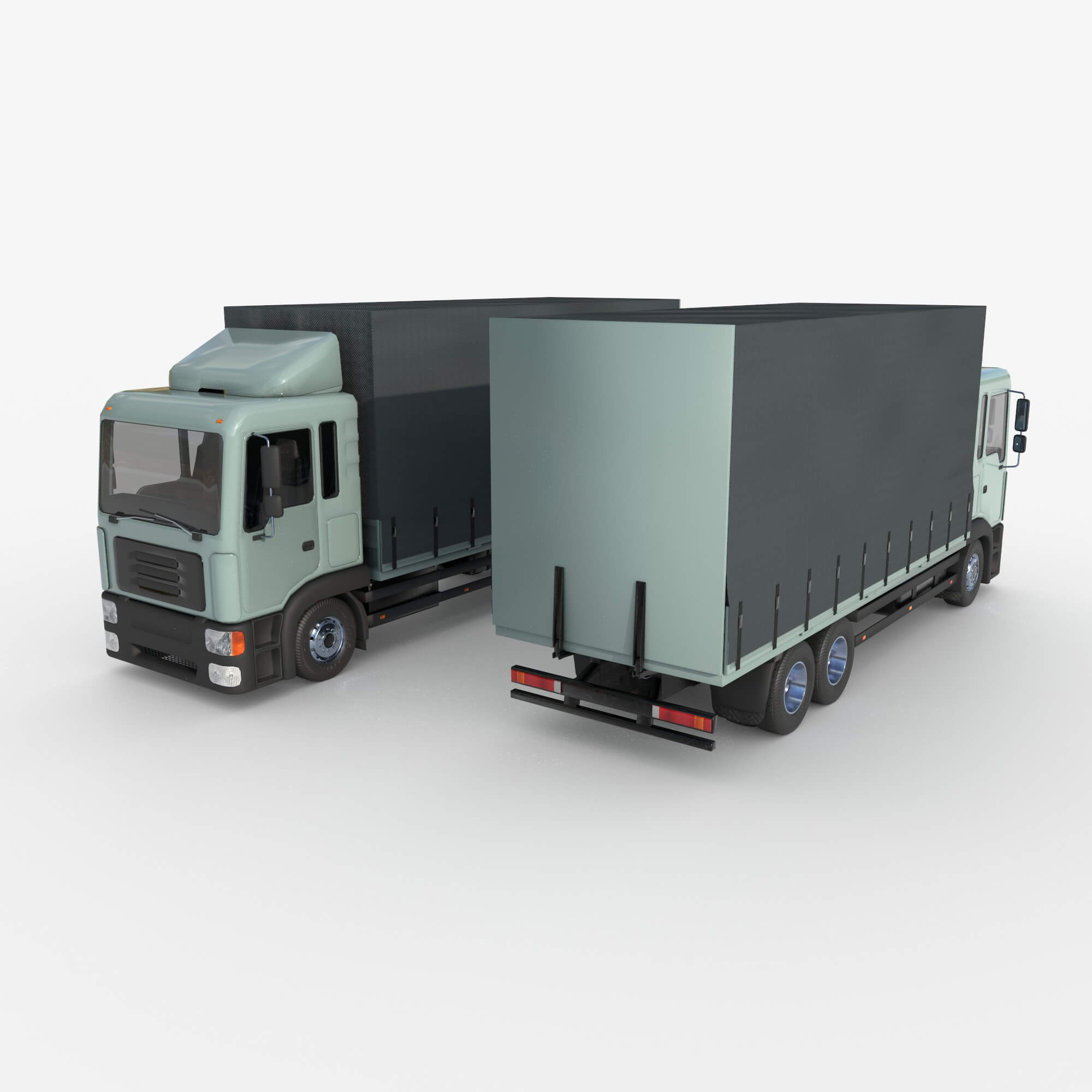 Awning Cargo Truck 3D Model