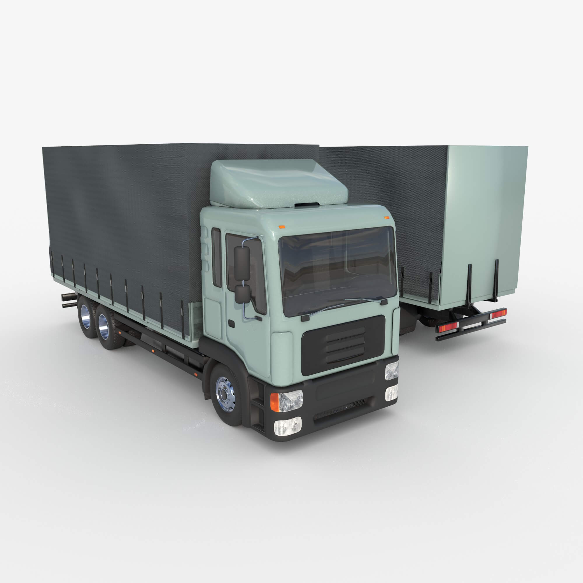 Awning Cargo Truck 3D Model