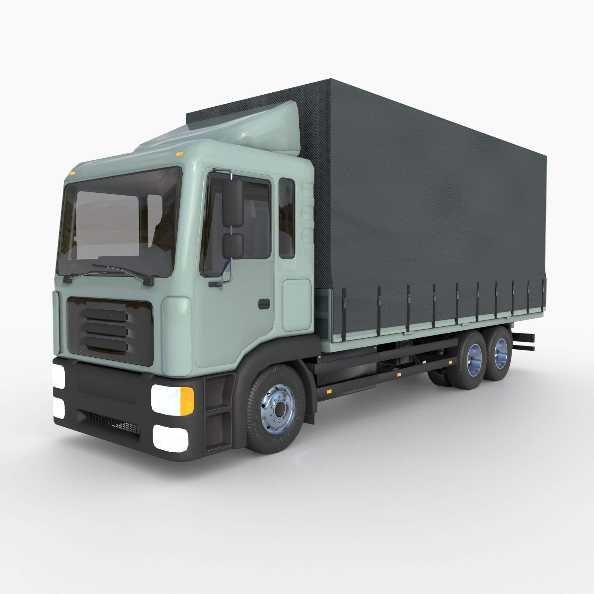 Awning Cargo Truck 3D Model