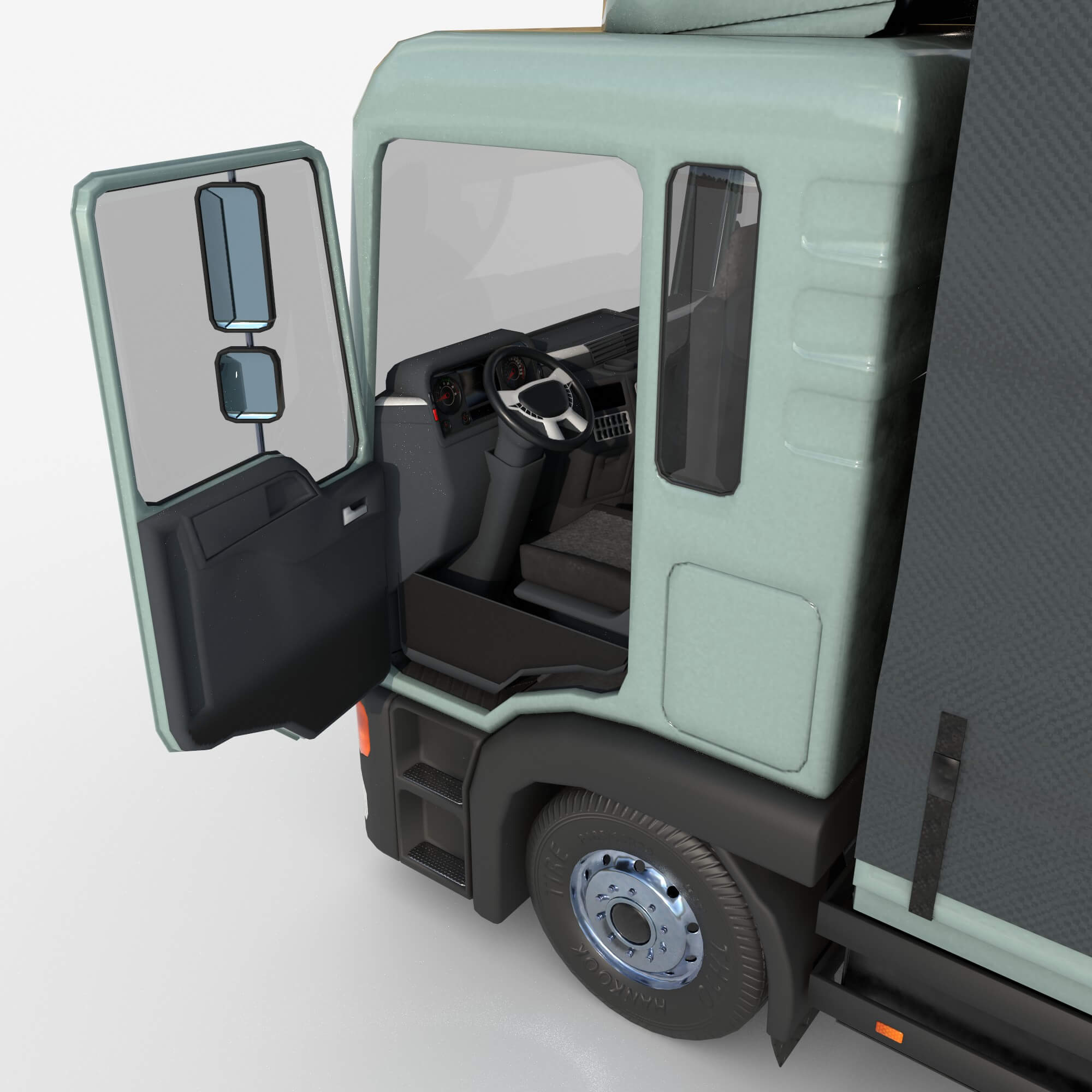 Awning Cargo Truck 3D Model
