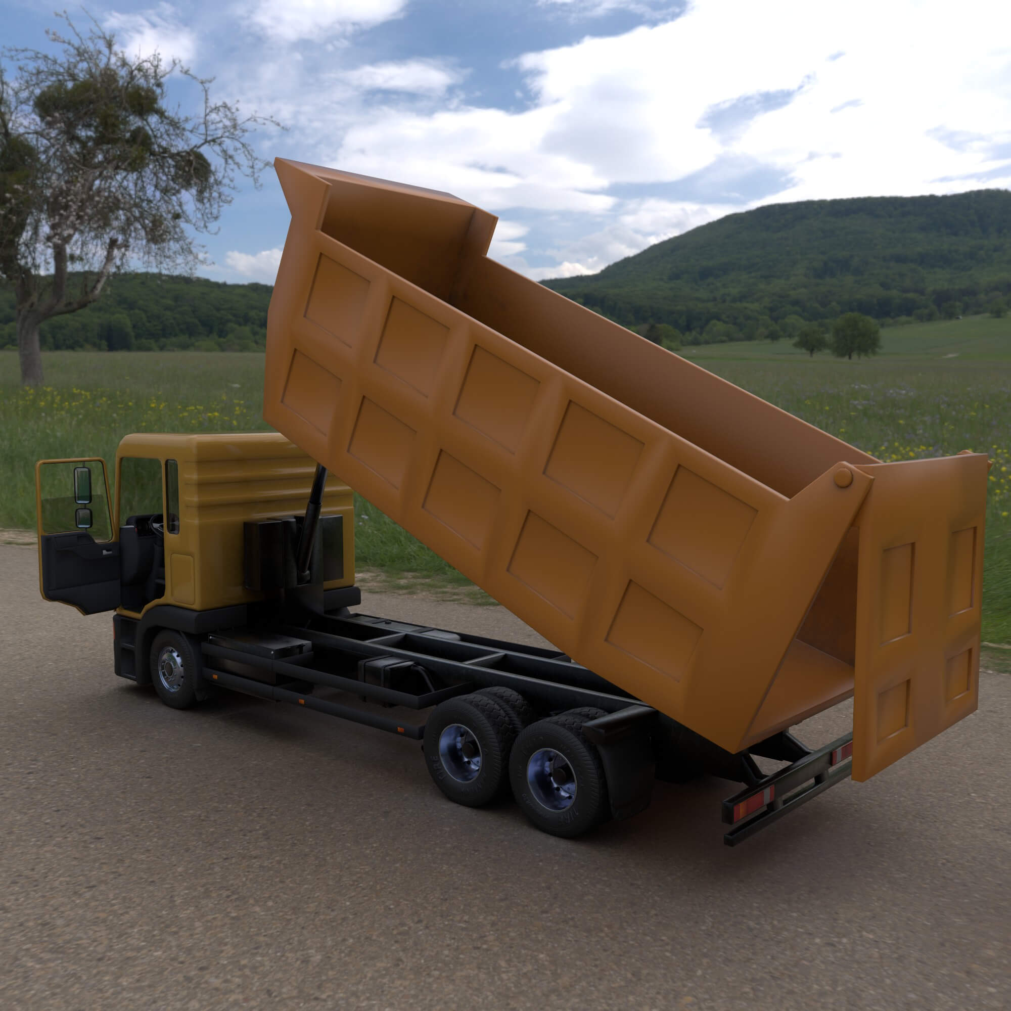 Large Dump Truck 3D Render, Digital Artwork by katherina