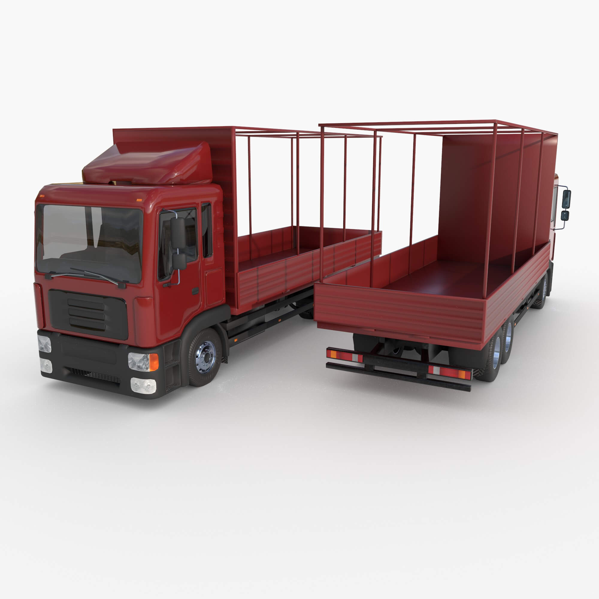 Truck with Sides and Stands 3D Model