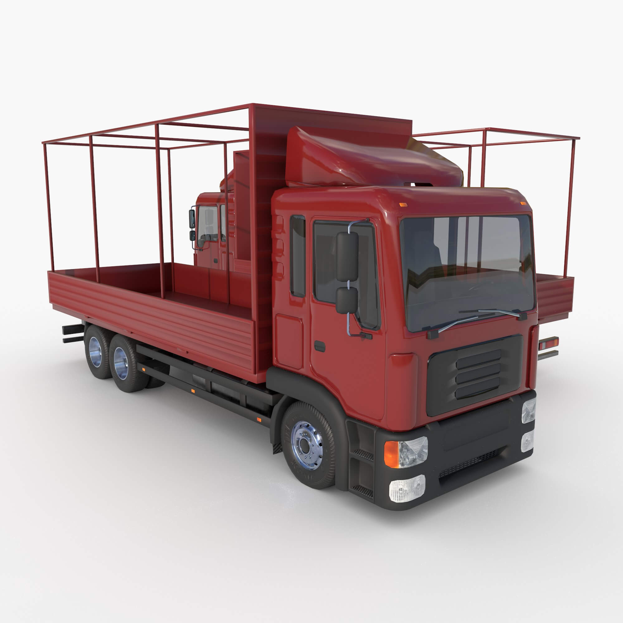 Truck with Sides and Stands 3D Model