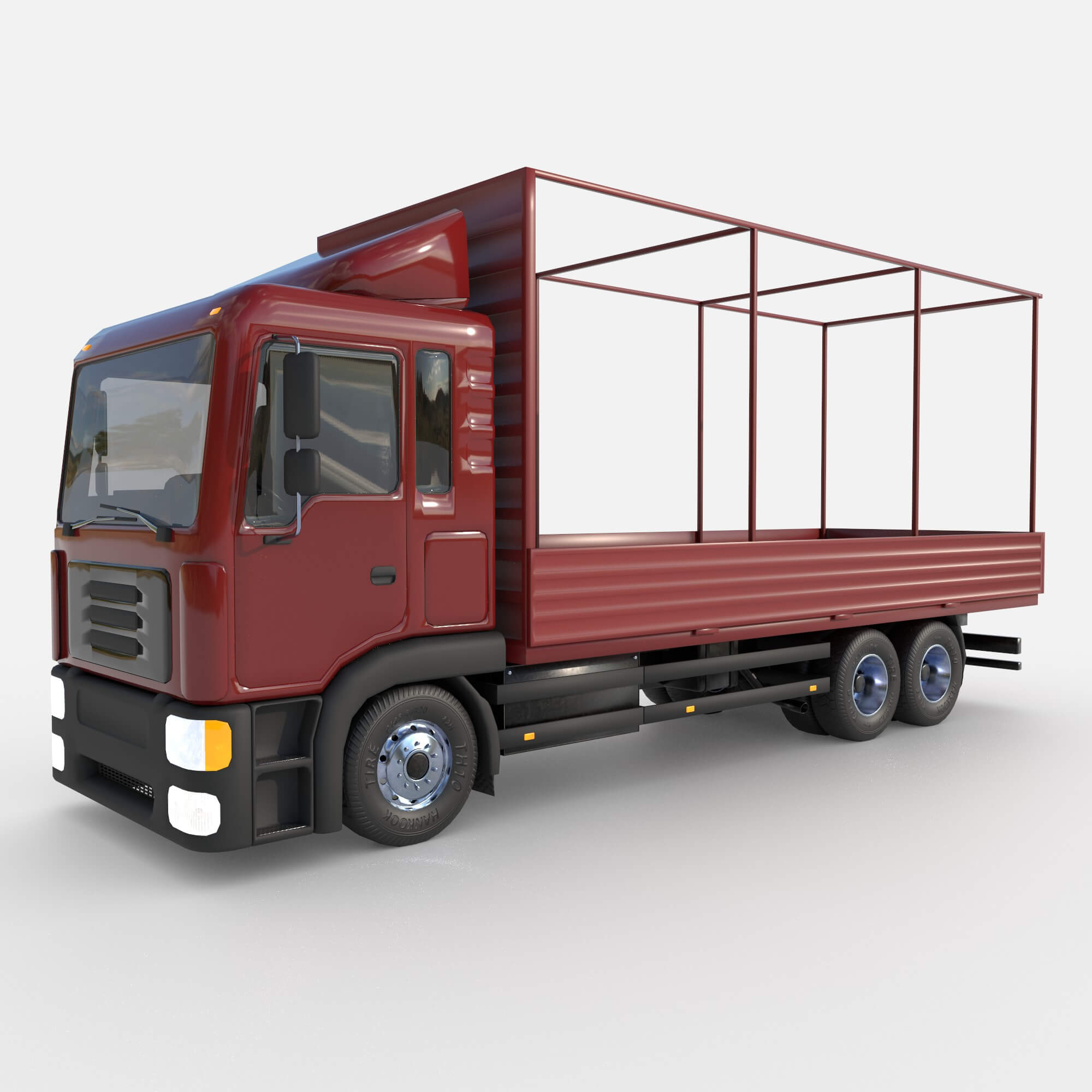 Truck with Sides and Stands 3D Model
