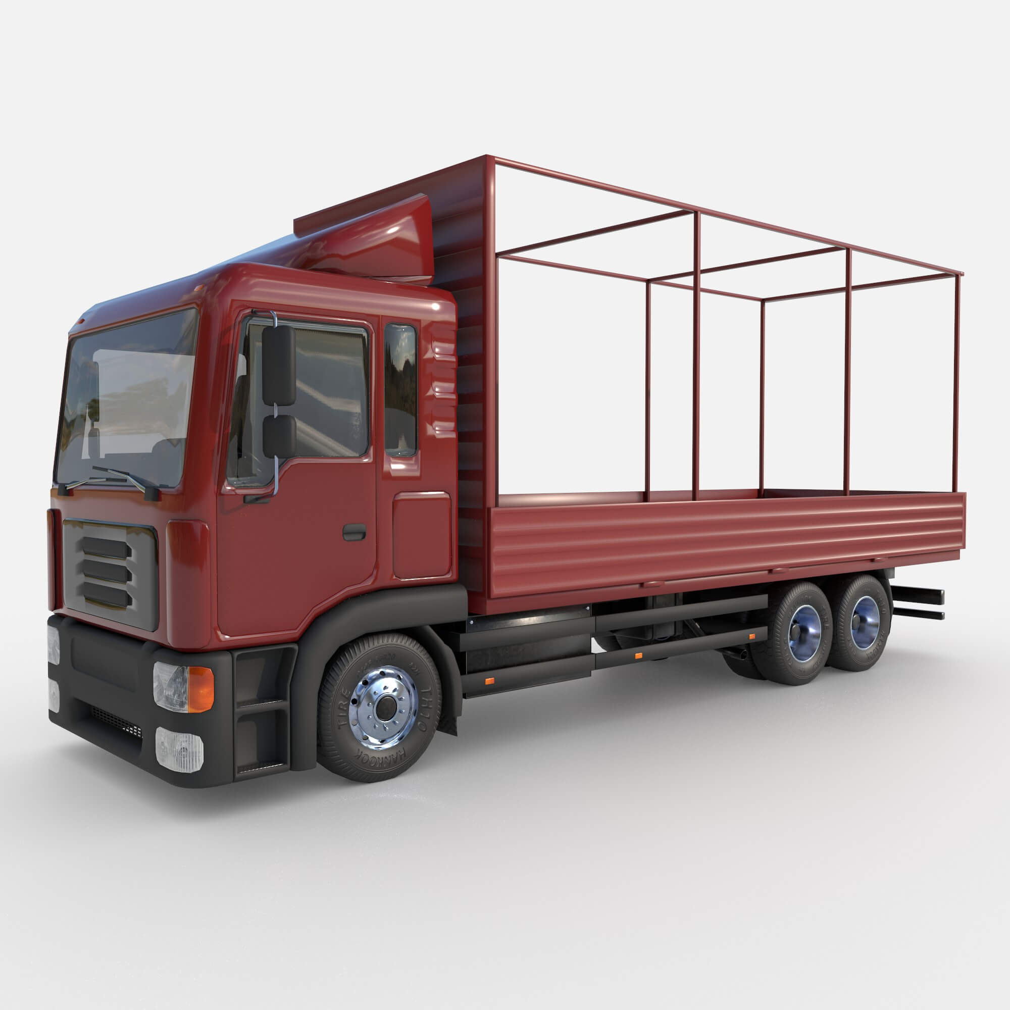 Truck with Sides and Stands 3D Model