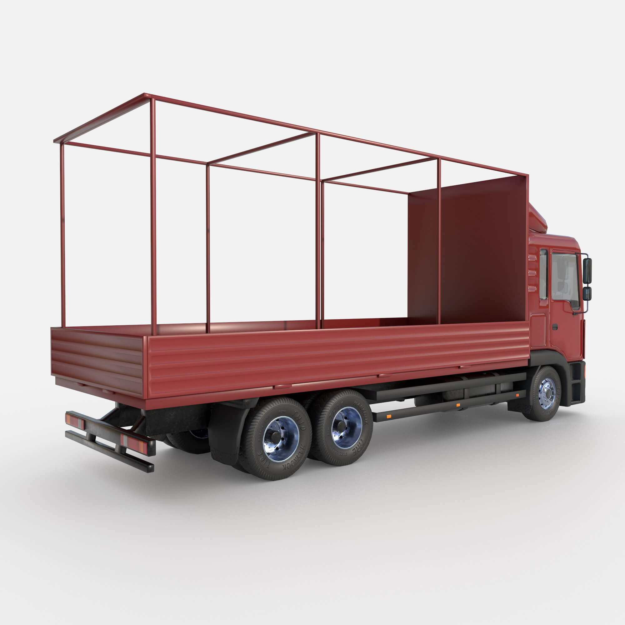 Truck with Sides and Stands 3D Model