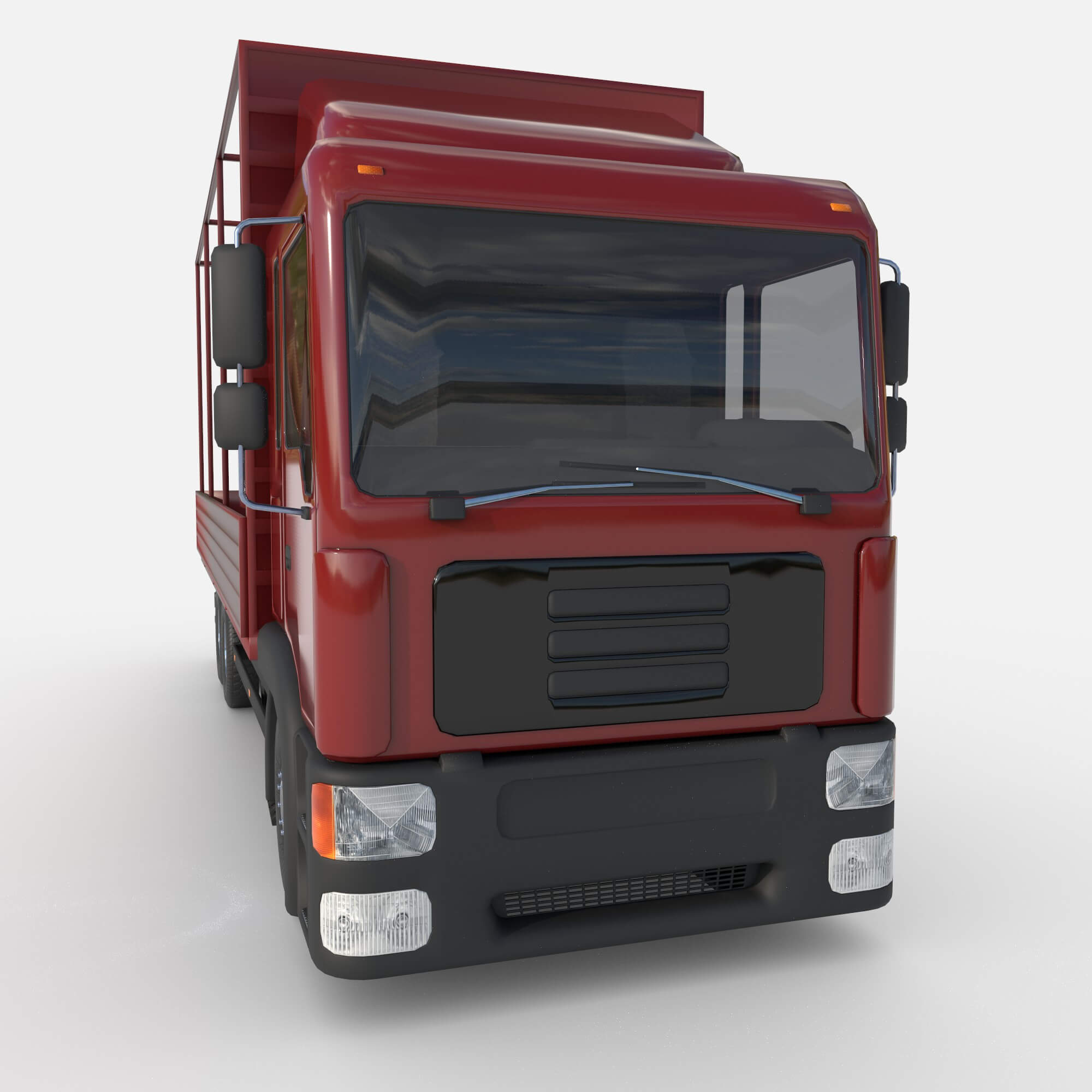 Truck with Sides and Stands 3D Model