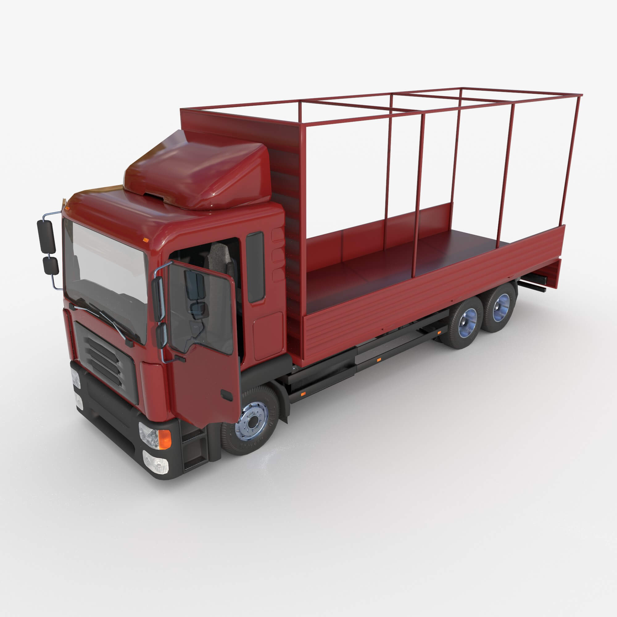 Truck with Sides and Stands 3D Model