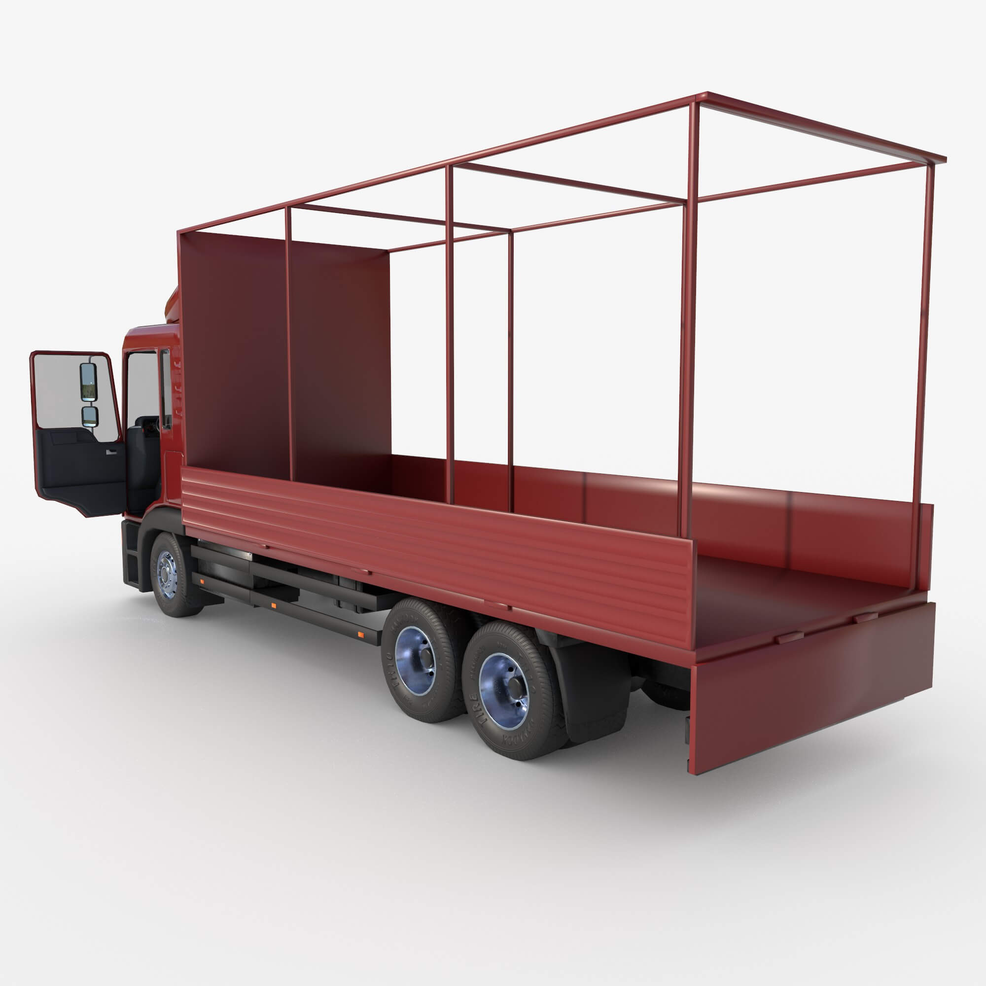Truck with Sides and Stands 3D Model