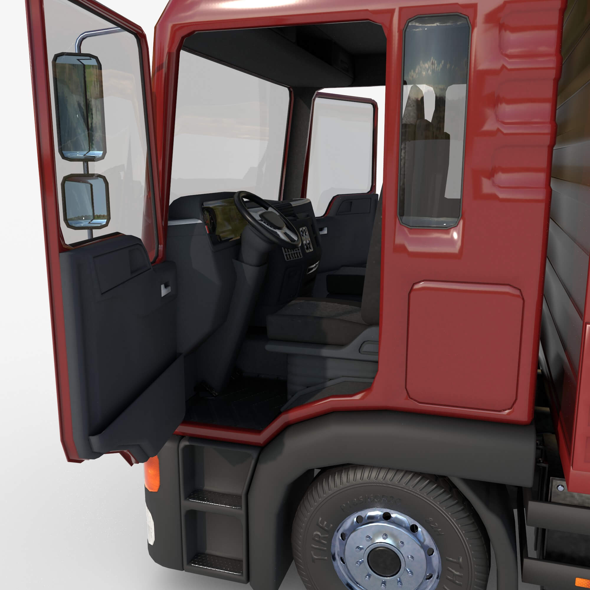 Truck with Sides and Stands 3D Model