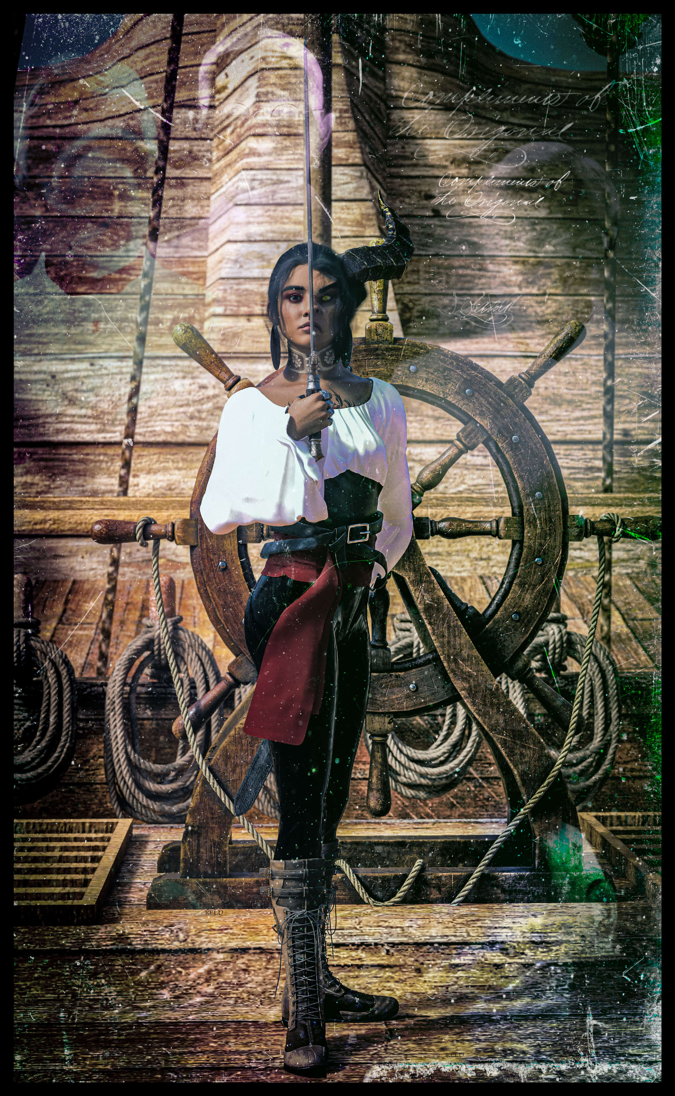 Pirate Legend 3D Render, Digital Artwork by Keld