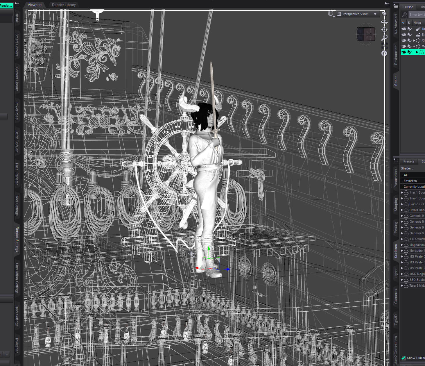 Pirate Legend 3D Render, Digital Artwork by Keld