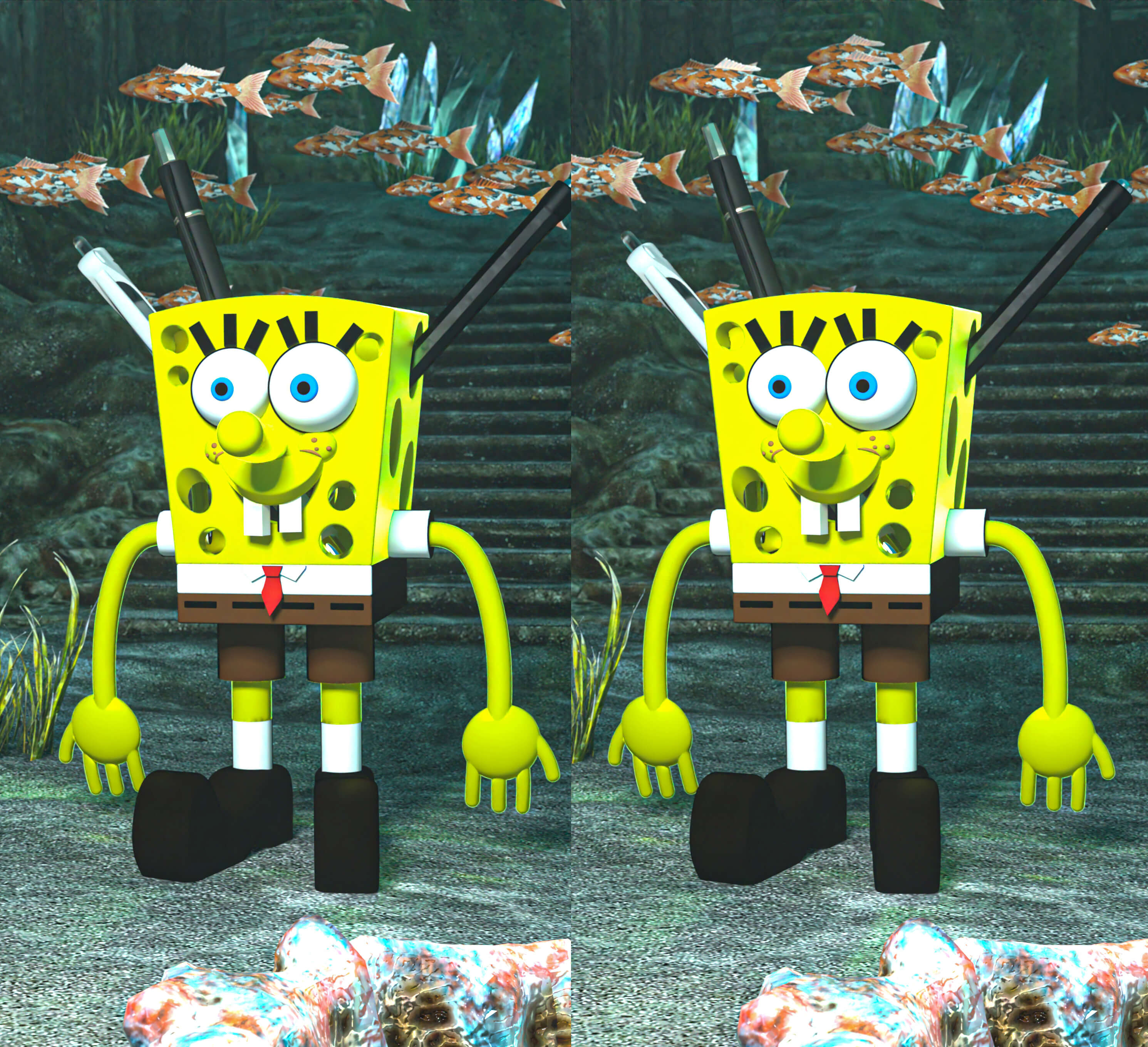 Stereo Bob Is a Pencil Pot 3D Render, Digital Artwork by Keld