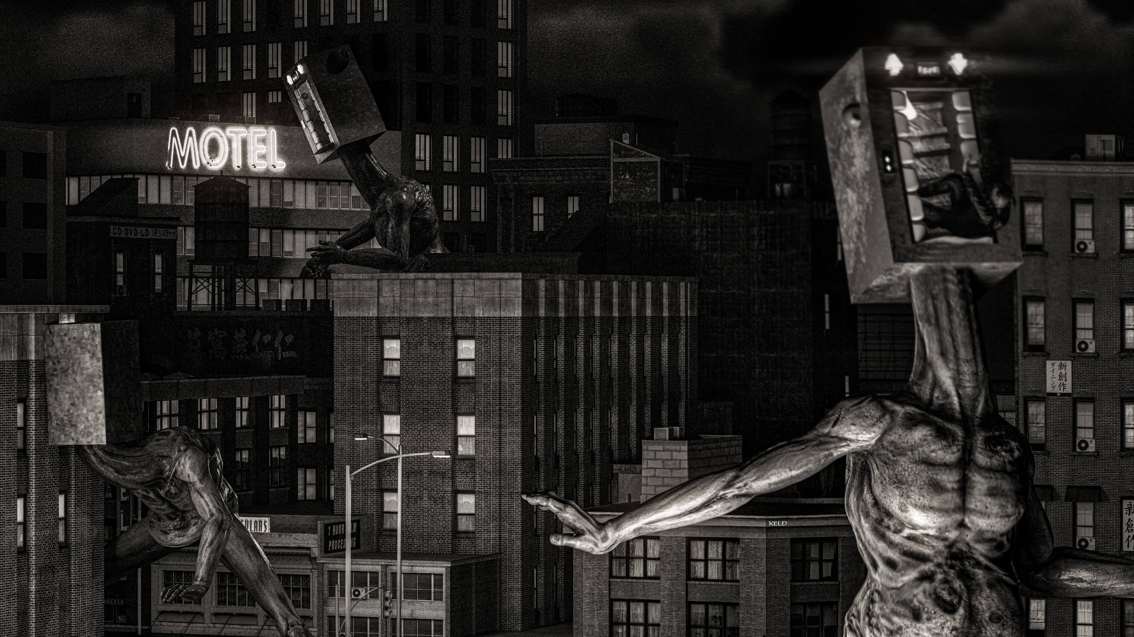 Urban Nightmare 3D Render, Digital Artwork by Keld