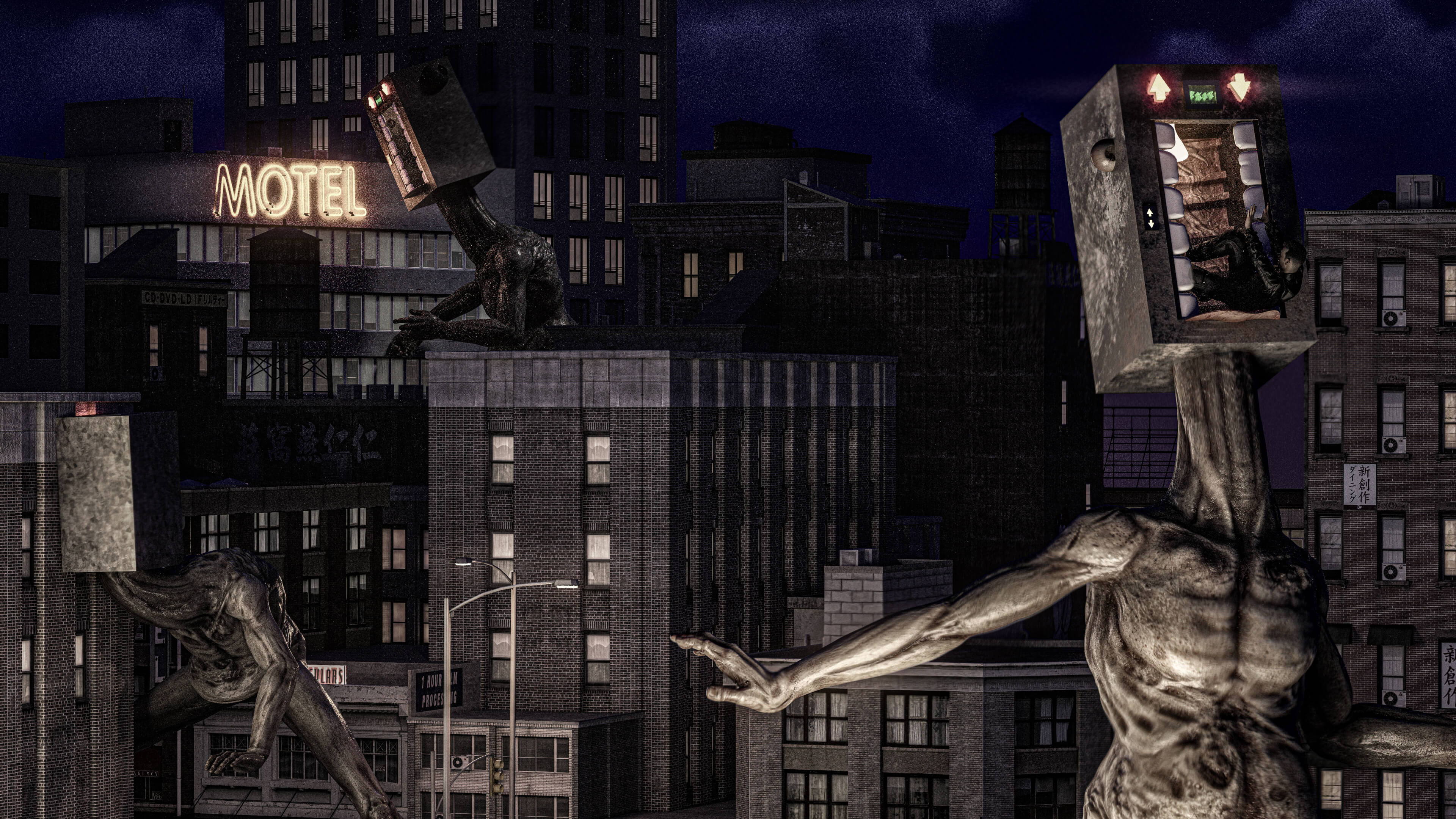Urban Nightmare 3D Render, Digital Artwork by Keld