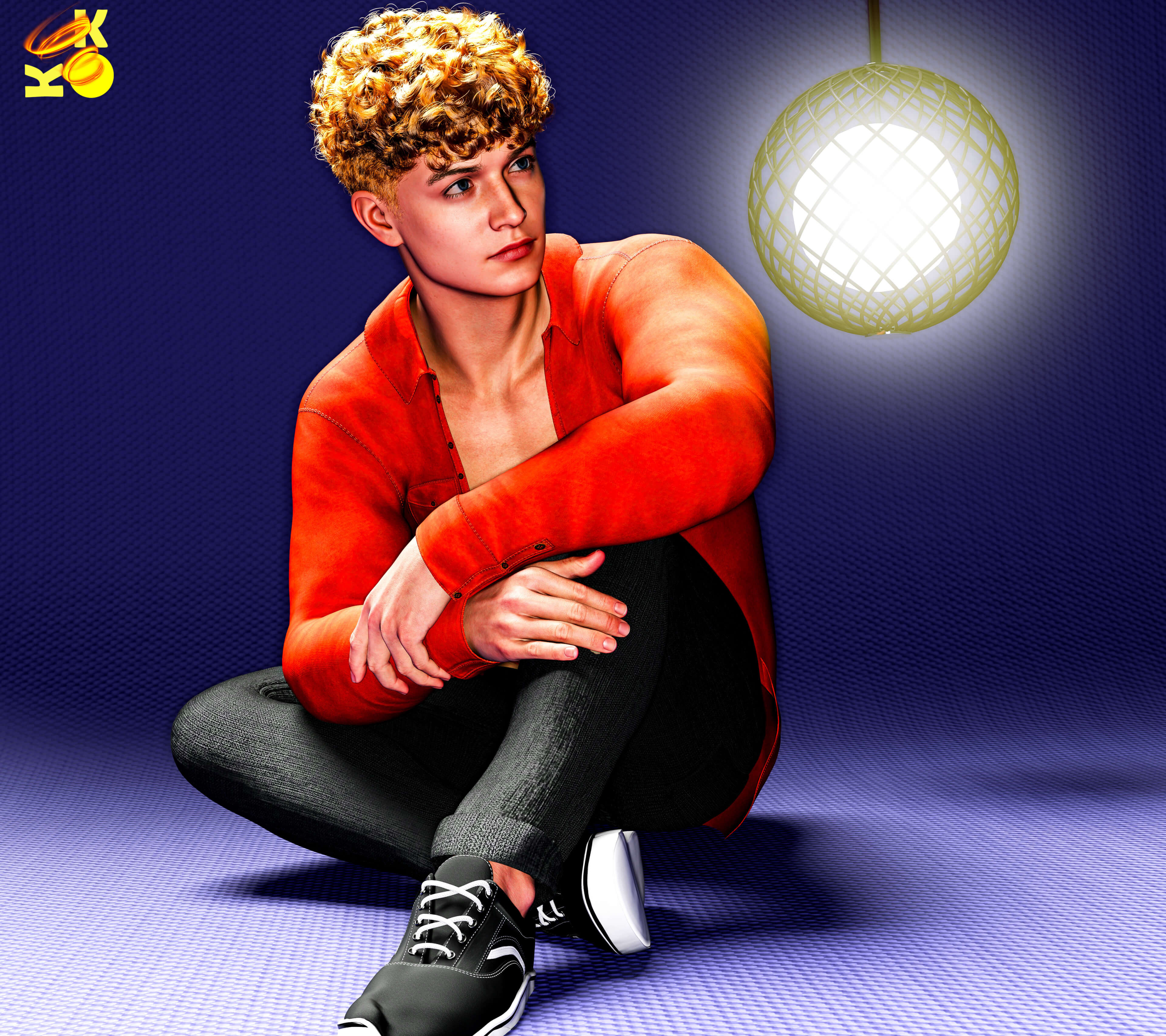 Golden Locks 3D Render, Digital Artwork by Kev914