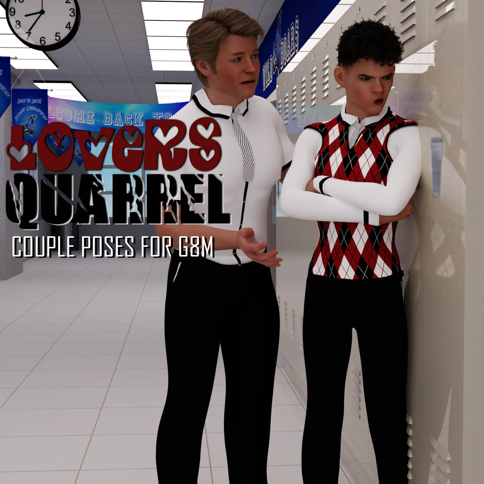 Lovers Quarrel - Poses for G8M Daz Content