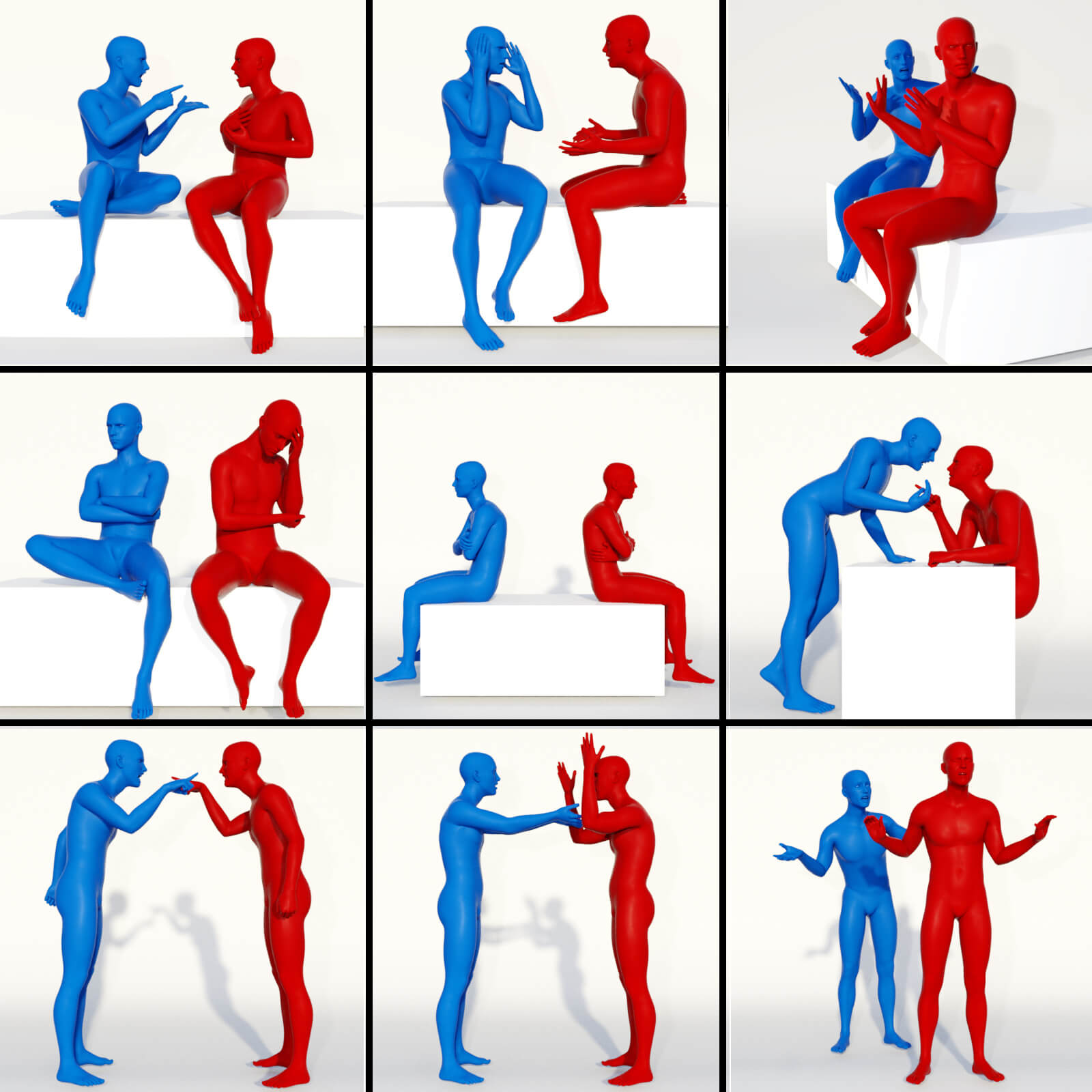 Lovers Quarrel - Poses for G8M Daz Content
