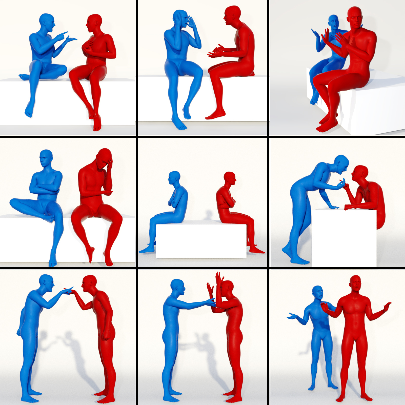 Lovers Quarrel - Poses for G8M Daz Content