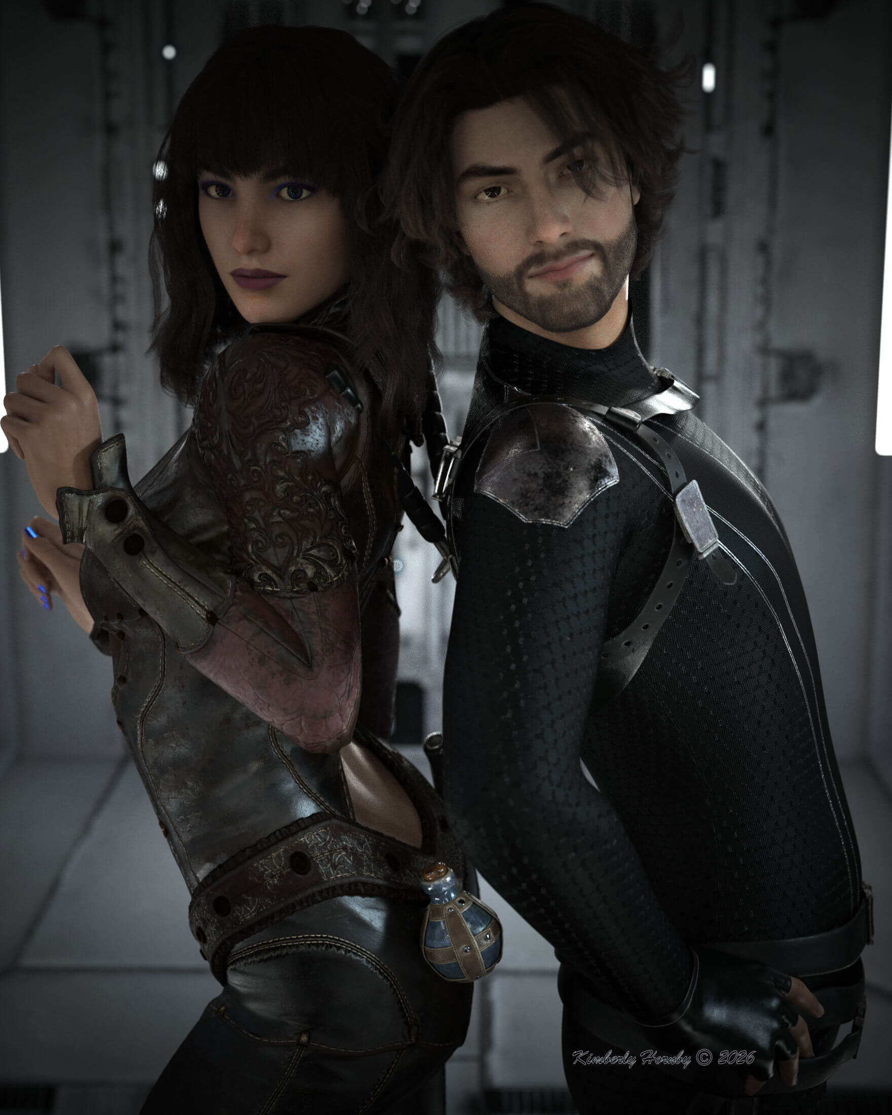 Ashur & Romina - Gemini 3D Render, Digital Artwork by kimh
