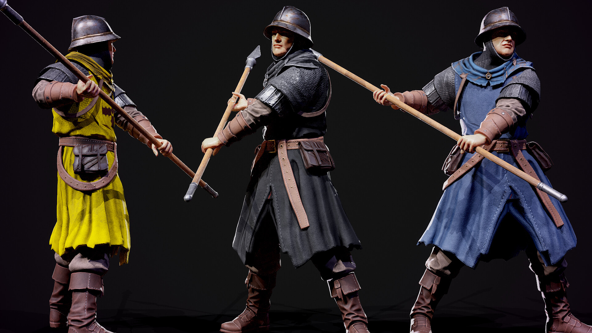Medieval Spearman 3D Render, Digital Artwork by KirTheGreat