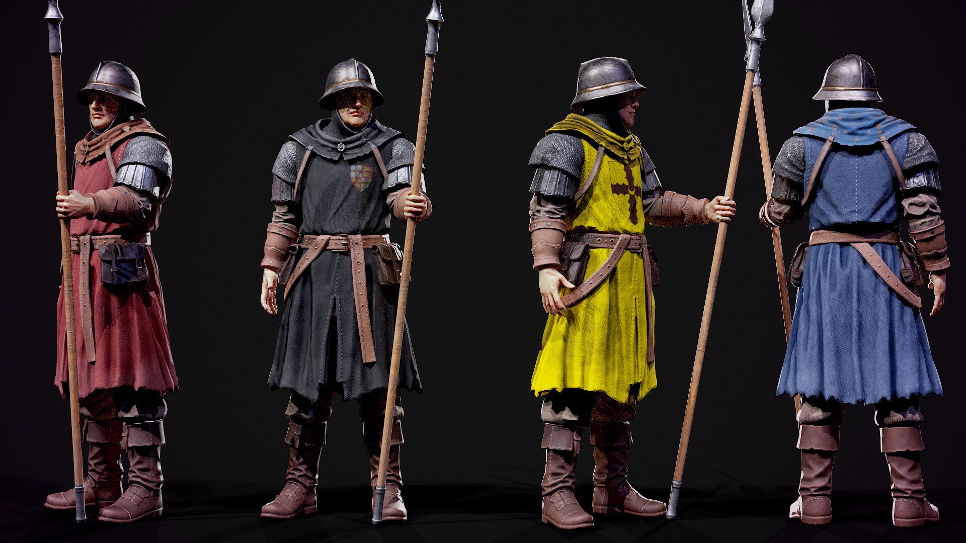 Medieval Spearman 3D Model