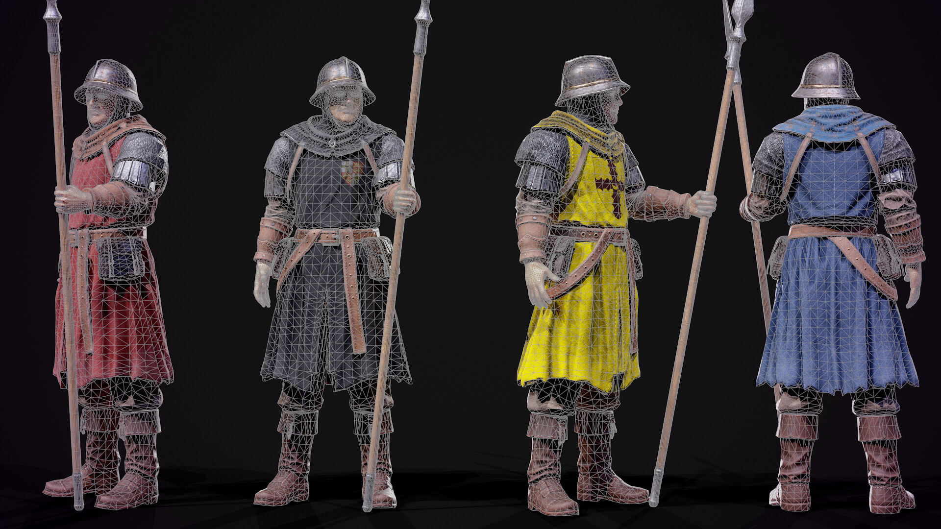 Medieval Spearman 3D Model