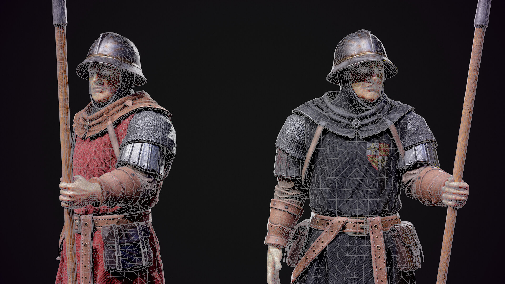 Medieval Spearman 3D Model