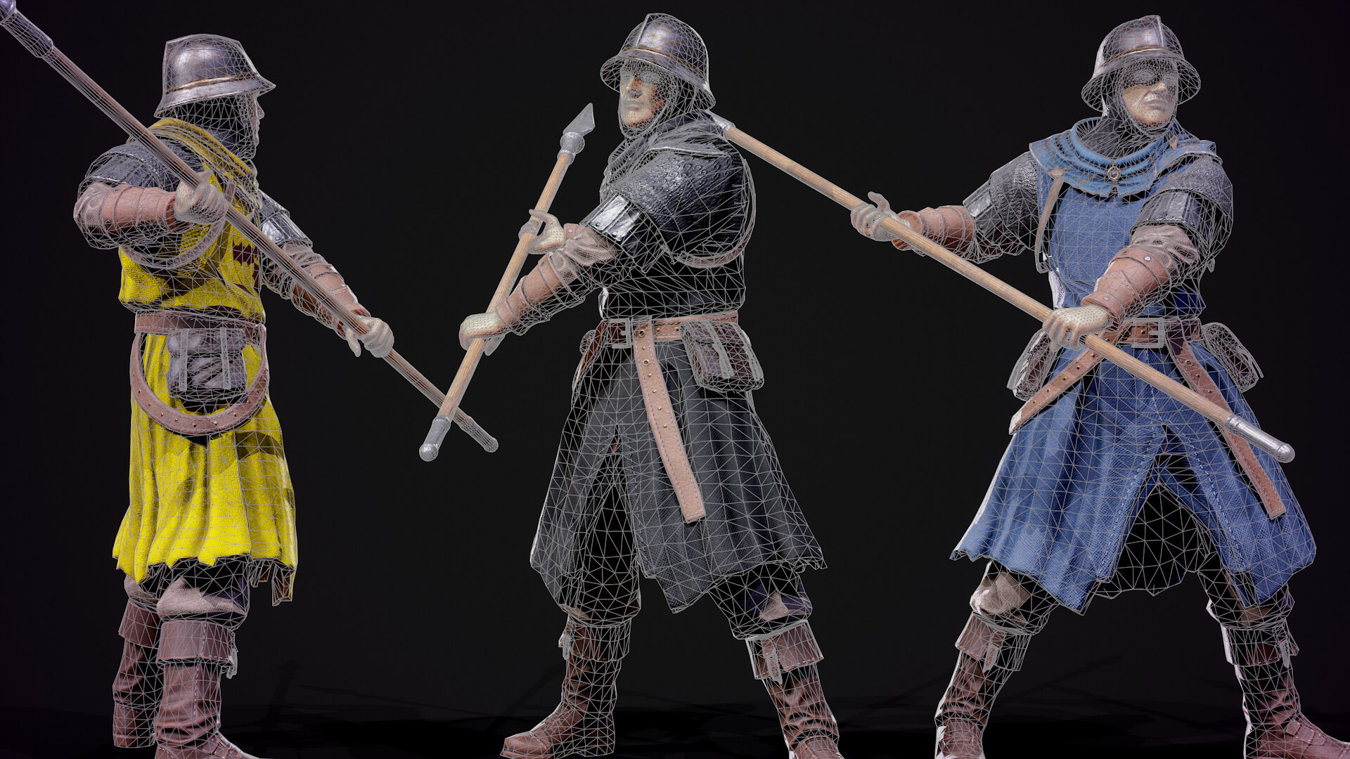 Medieval Spearman 3D Model