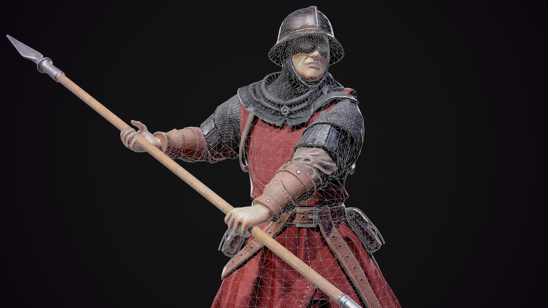 Medieval Spearman 3D Model