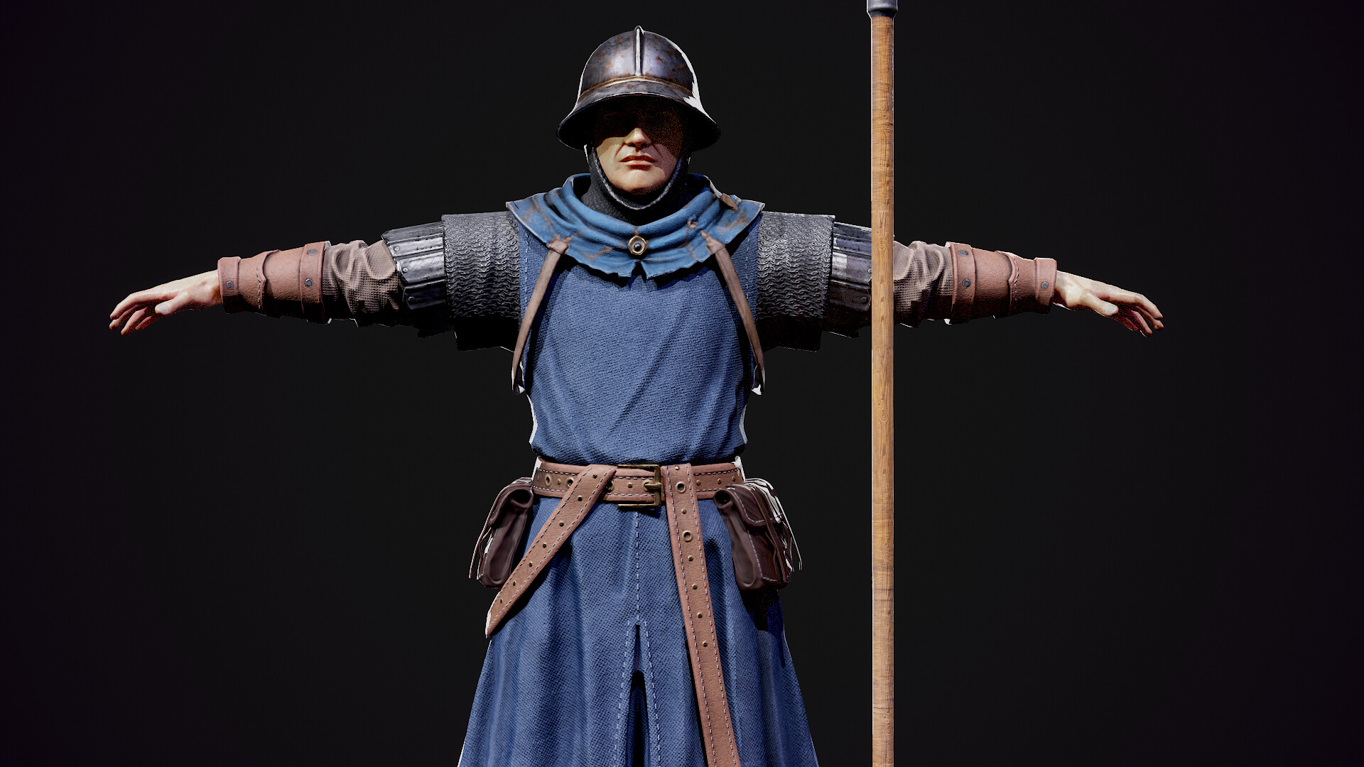 Medieval Spearman 3D Model