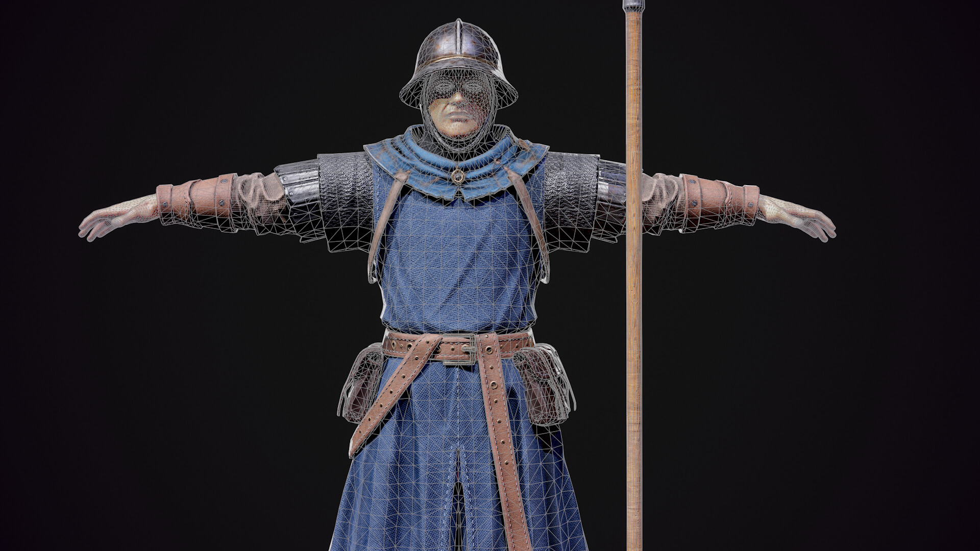 Medieval Spearman 3D Model